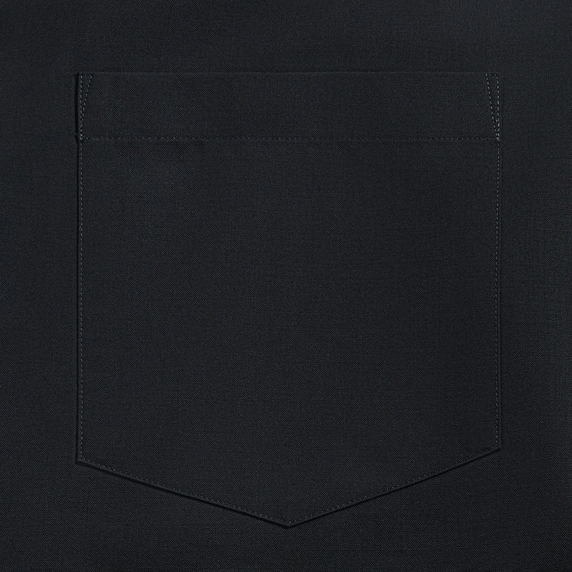 Many Pockets Cozy Design Auralee Super Fine Tropical Wool Open Collar Half Sleeved - Navy