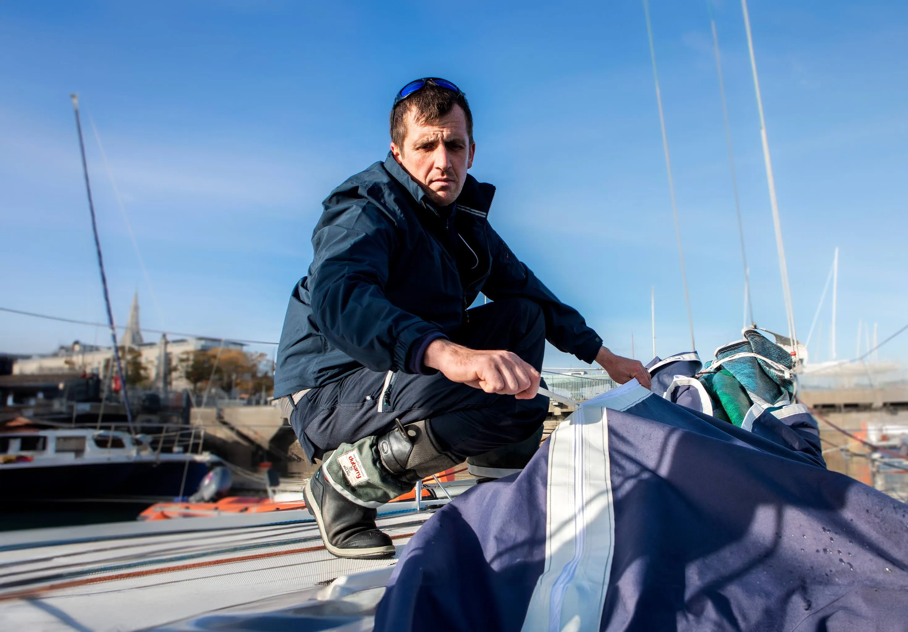 Levanto Men's Crew Jacket - Navy Taped Seam Technology