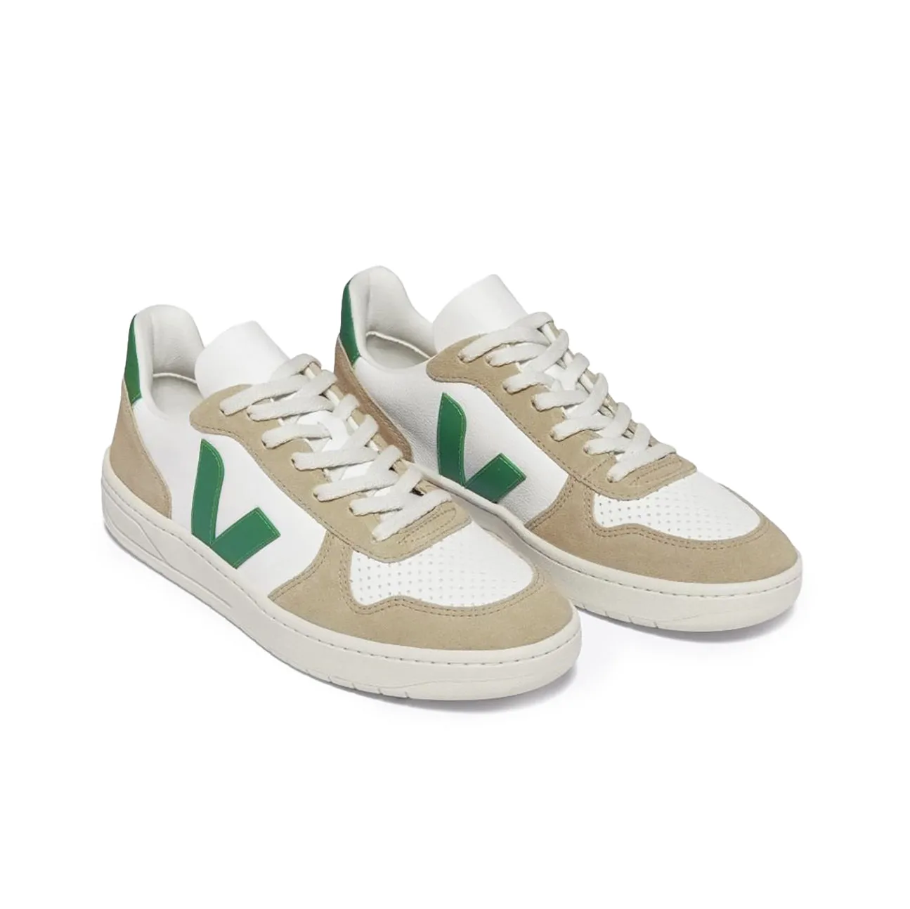 V-10 Chromefree Leather Trainer - White Emeraude Sahara All Day Comfort Engineering Fast Run