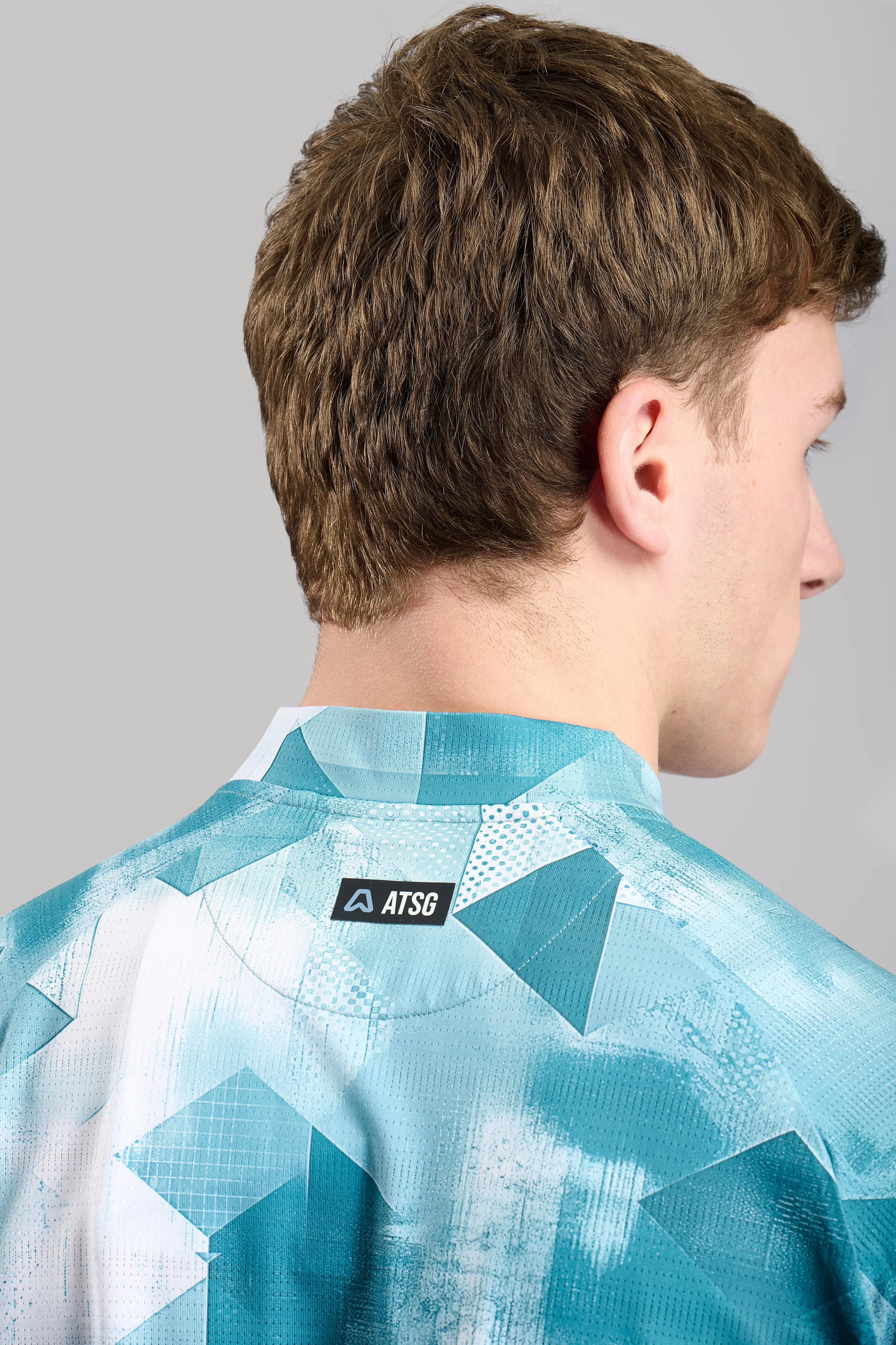 Printed design Vapor Geo Print Grandad Golf Polo Shirt - Fresh Mint