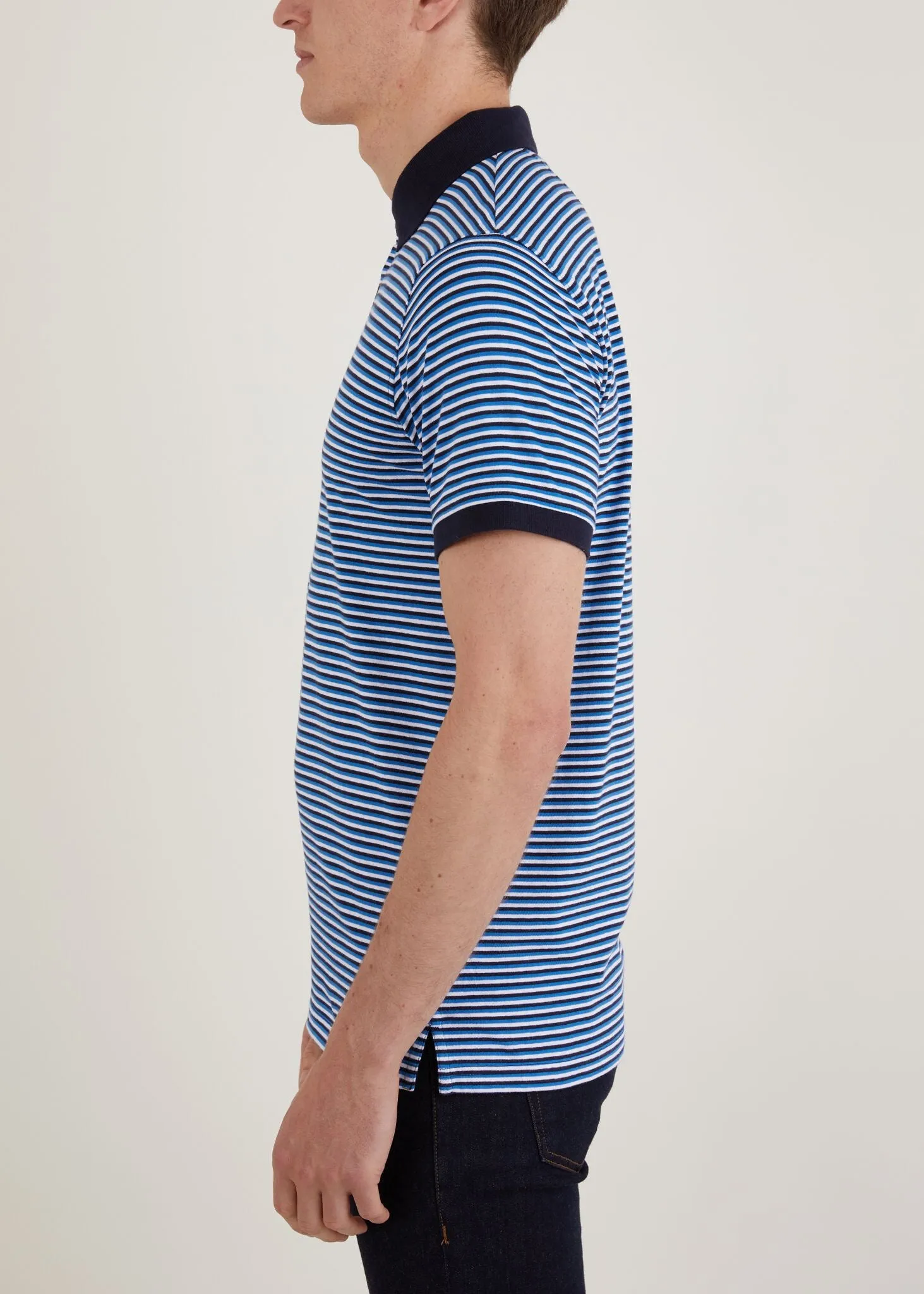 Vassall Polo Shirt - Blue Handmade Glow Layering Piece