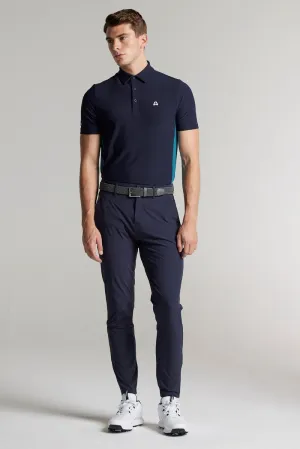 Vaughan Panelled Polo - Ace Navy / Tee Time Teal - Tailored Fit Multipocket Style