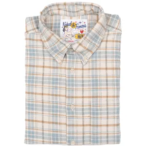 Timeless Classic Easy Shirt - Big Slub Check Flannel - Pale Blue