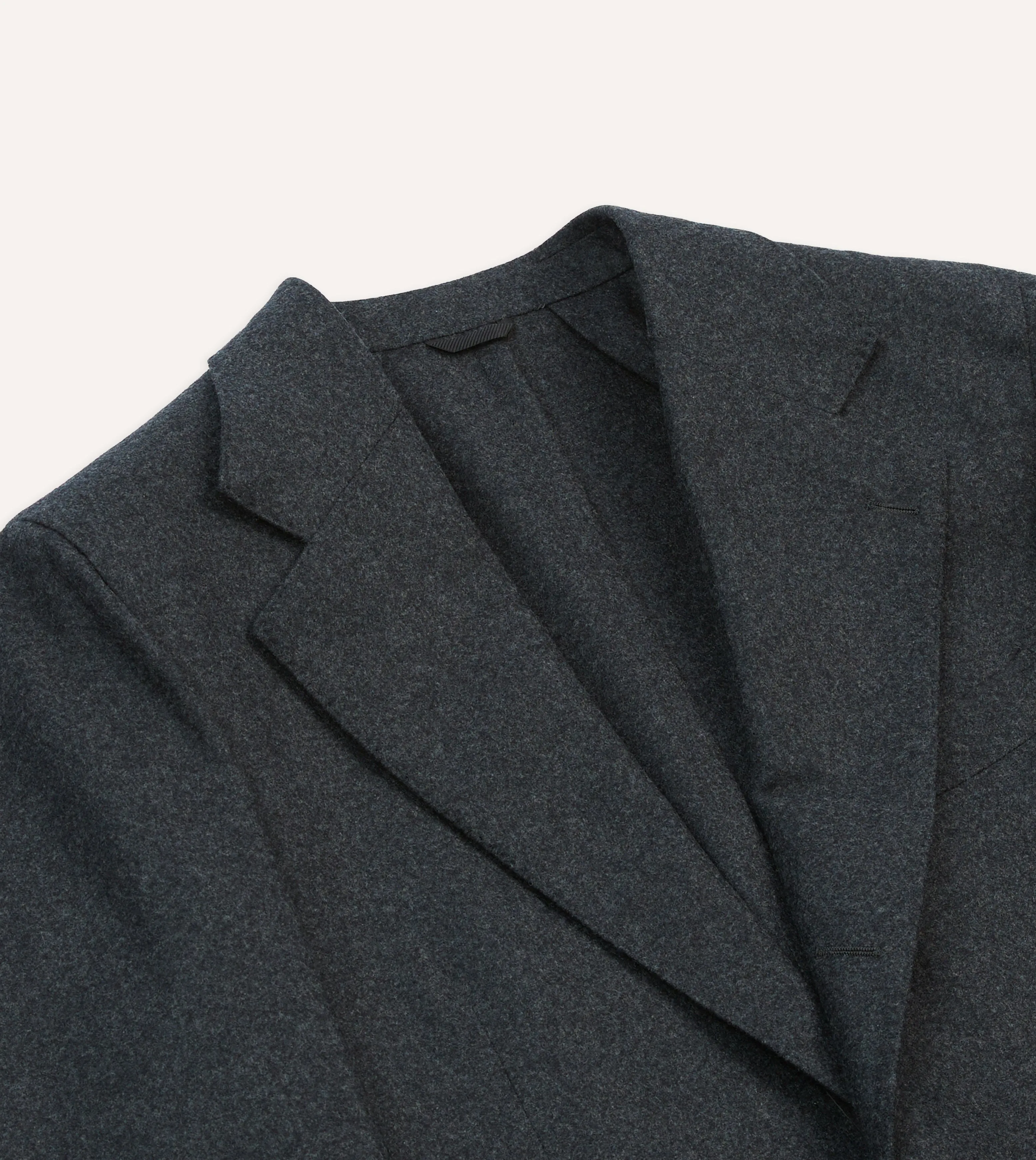 Grey Wool Flannel Tailored Jacket WindproofDesign