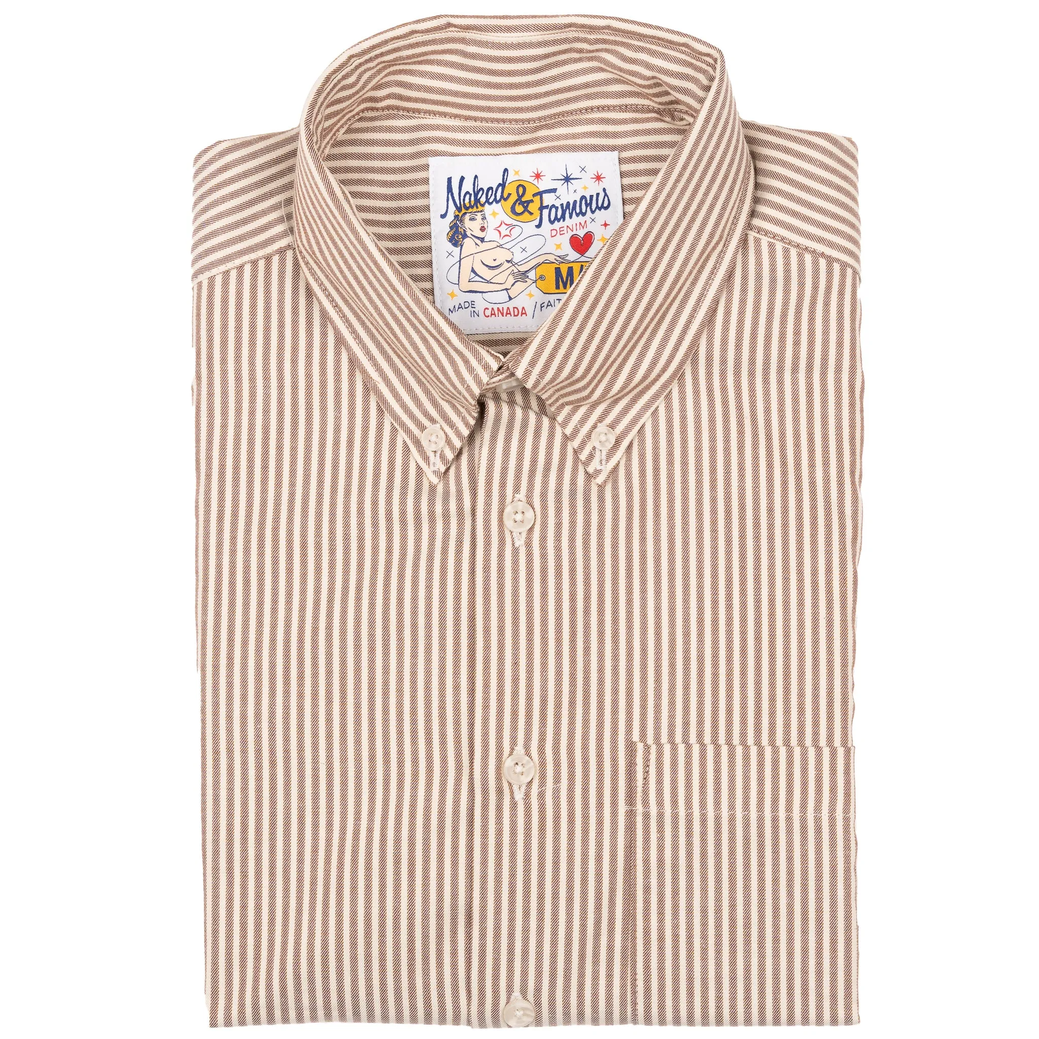 Easy Shirt  - Soft Finish Classic Stripe - Cream   Brown Subtle Details Trendsetting Design