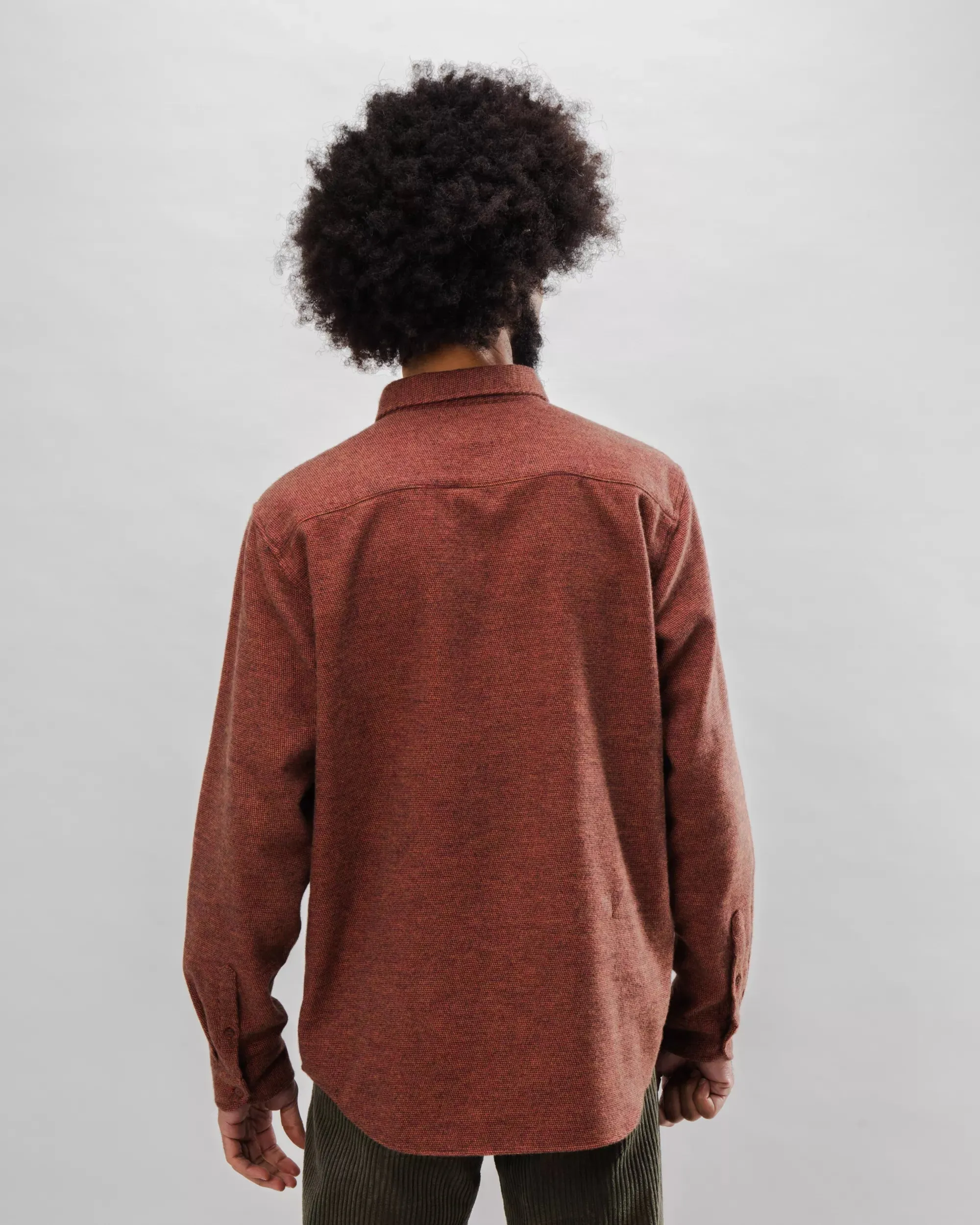 Mouline Flannel Overshirt Orange Work-to-Weekend