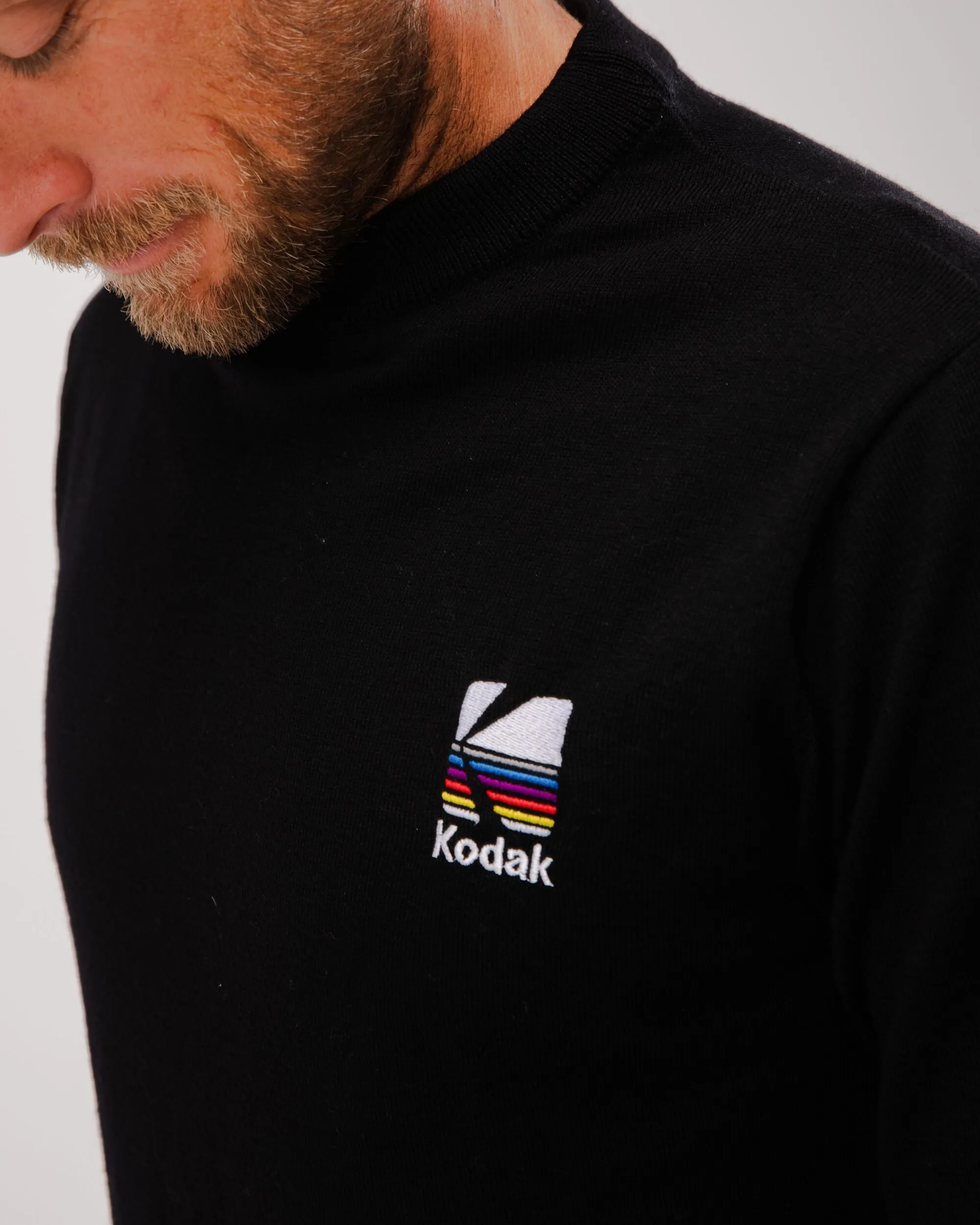 Gift worthy Go-To Layer Kodak Logo Wool Sweater Black