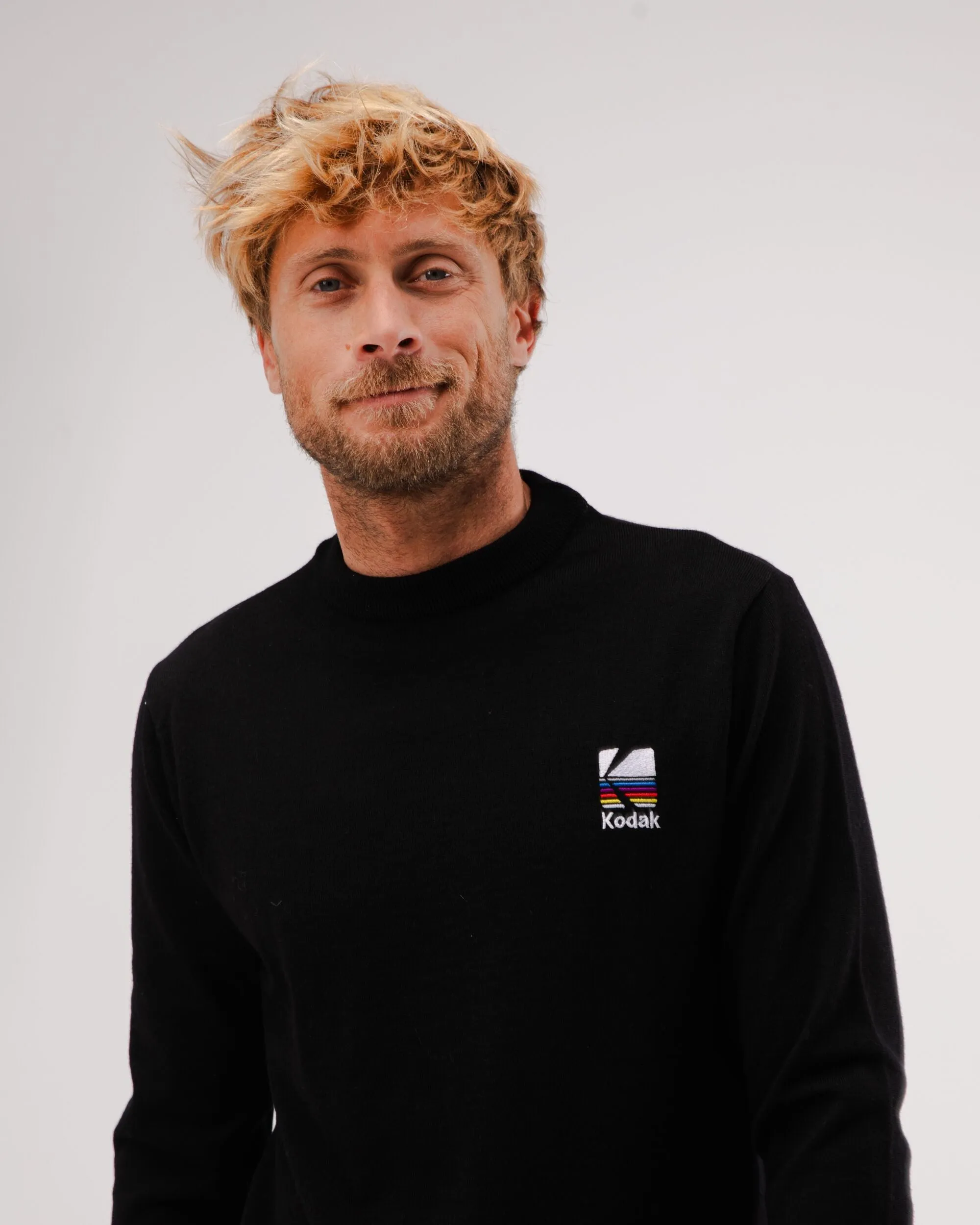 Pockets Kodak Logo Wool Sweater Black