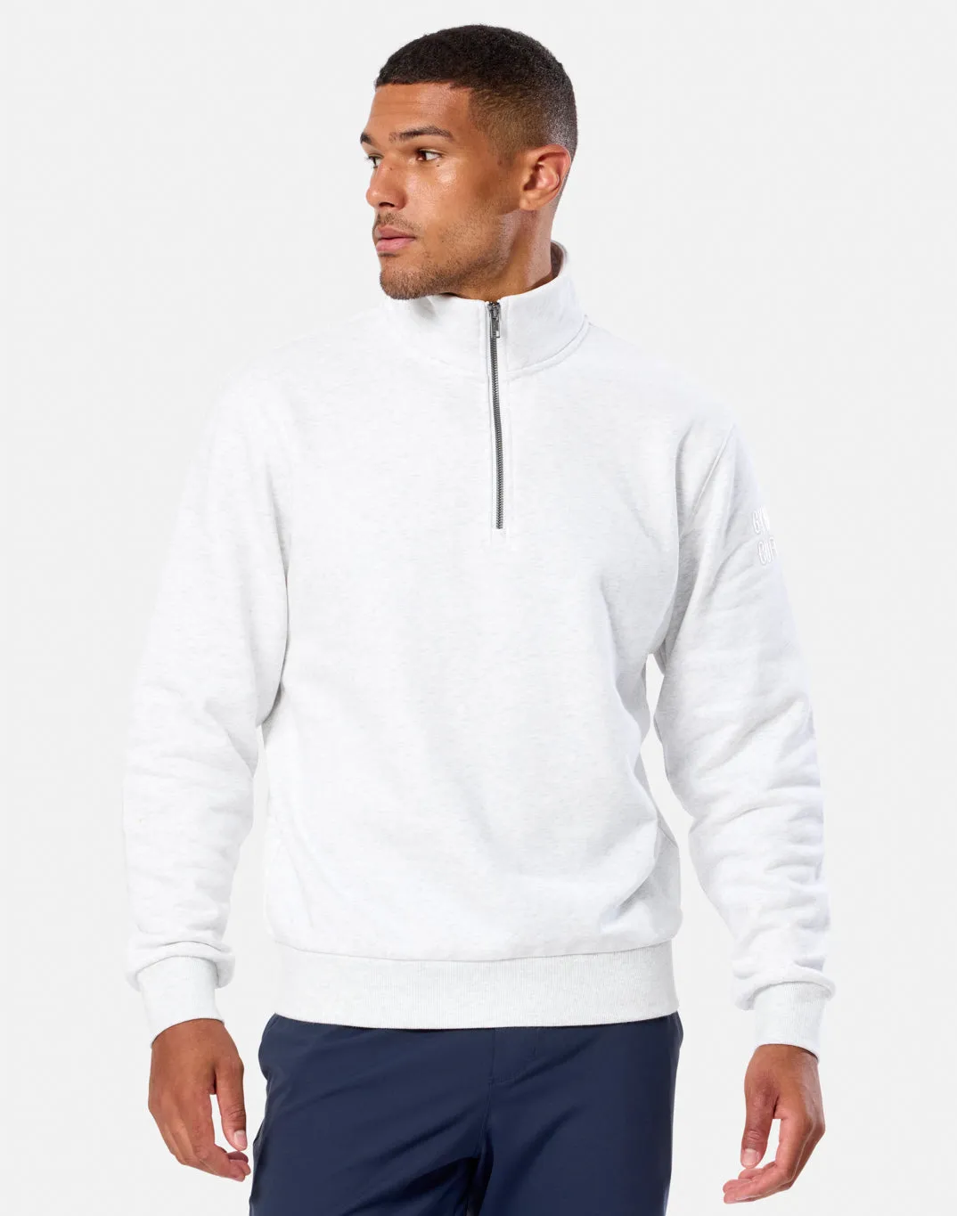 Clubhouse Half Zip in White Marl comfortable top product combo