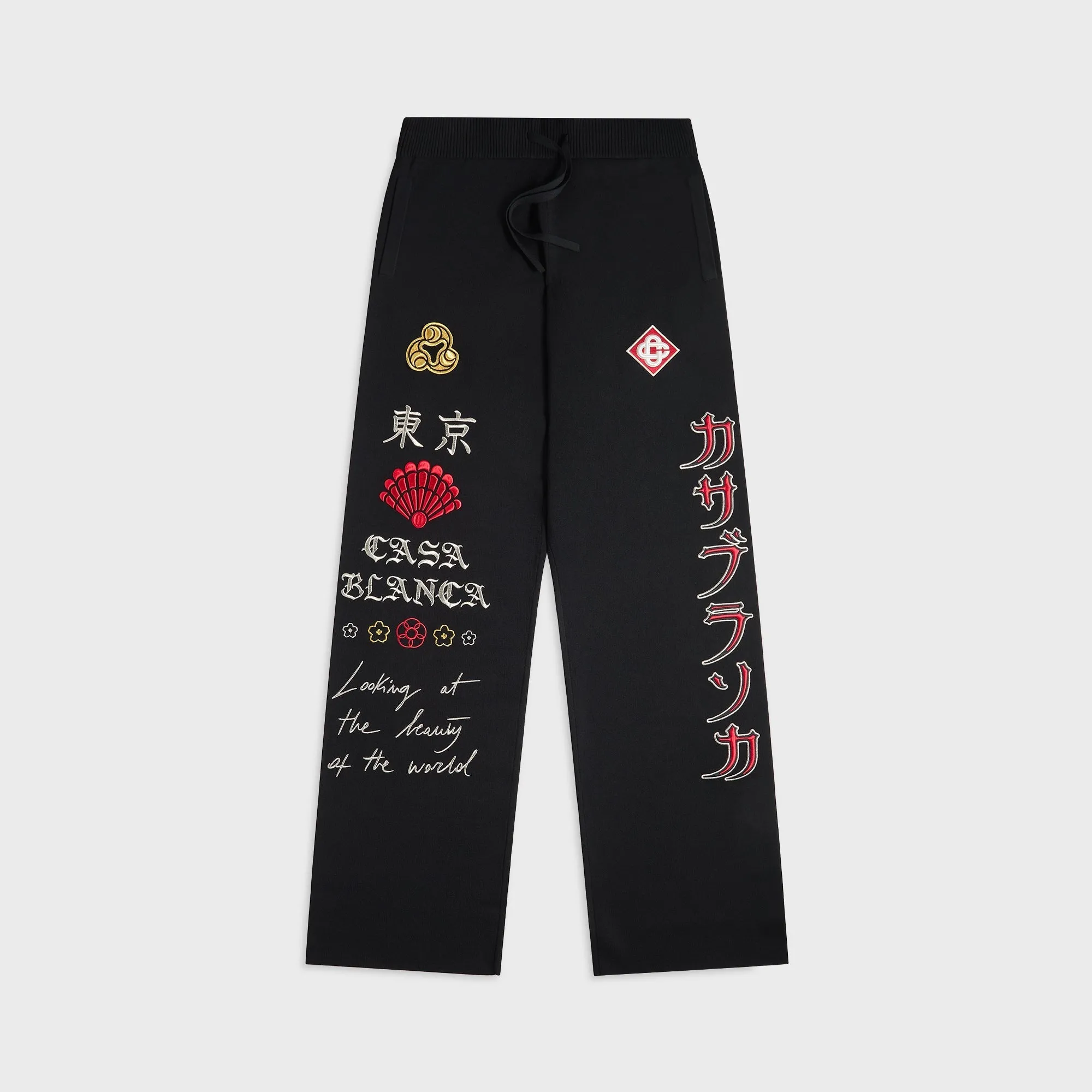 Core Utility ReflectiveAccentDetails Casablanca Monogram Jacquard Trousers - Black