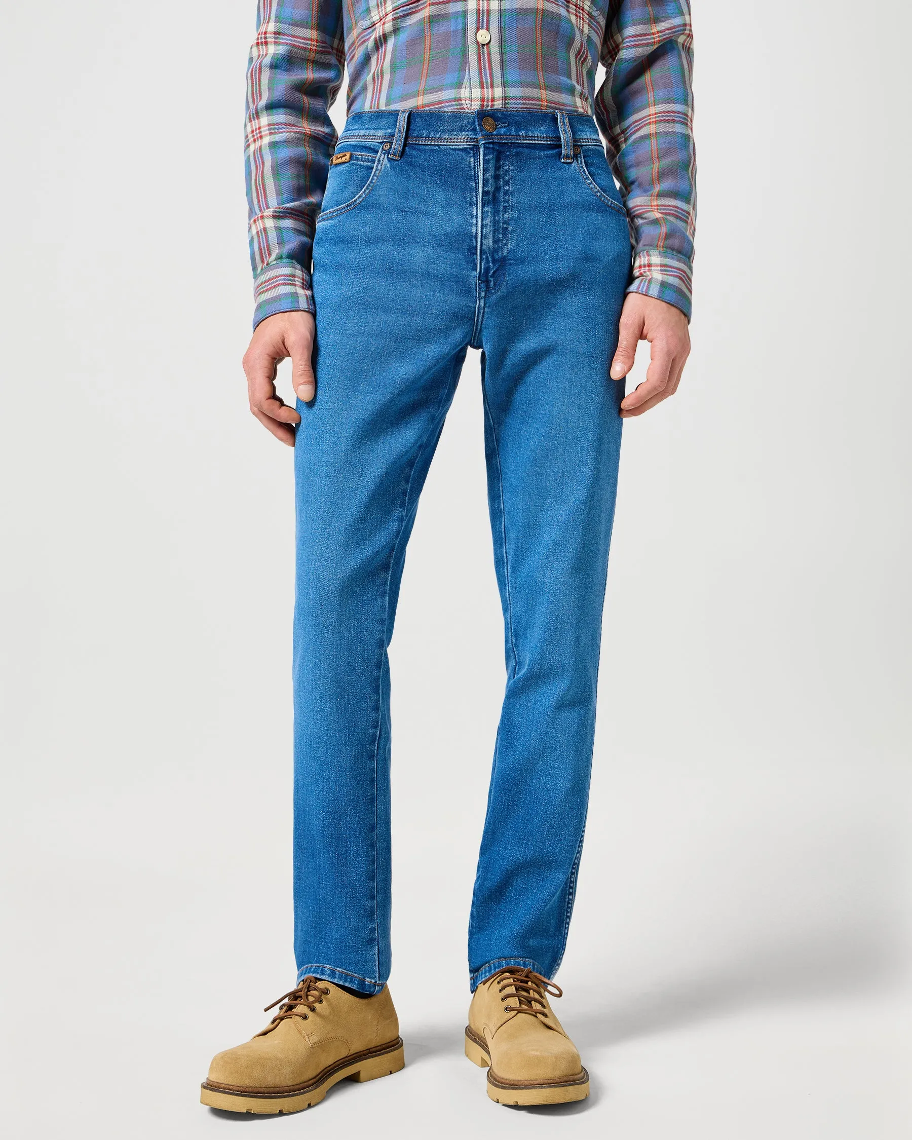 Perfect Fit Design Wrangler Texas SLIM 'Epic Soft' Mens Jeans - Ridge Wash