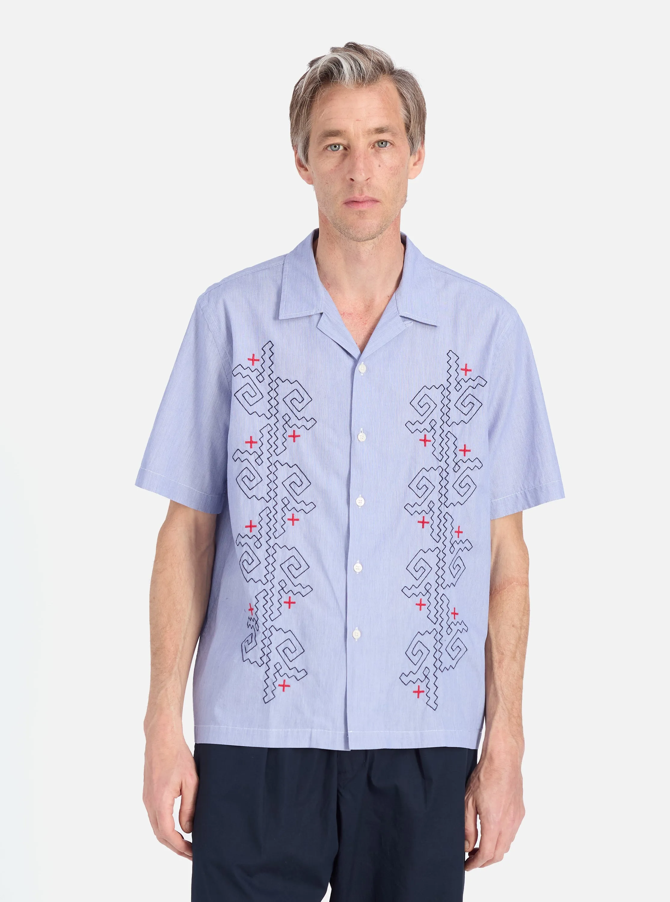 Blue Classic Stripes Road Trip Shirt High-Quality Fabric