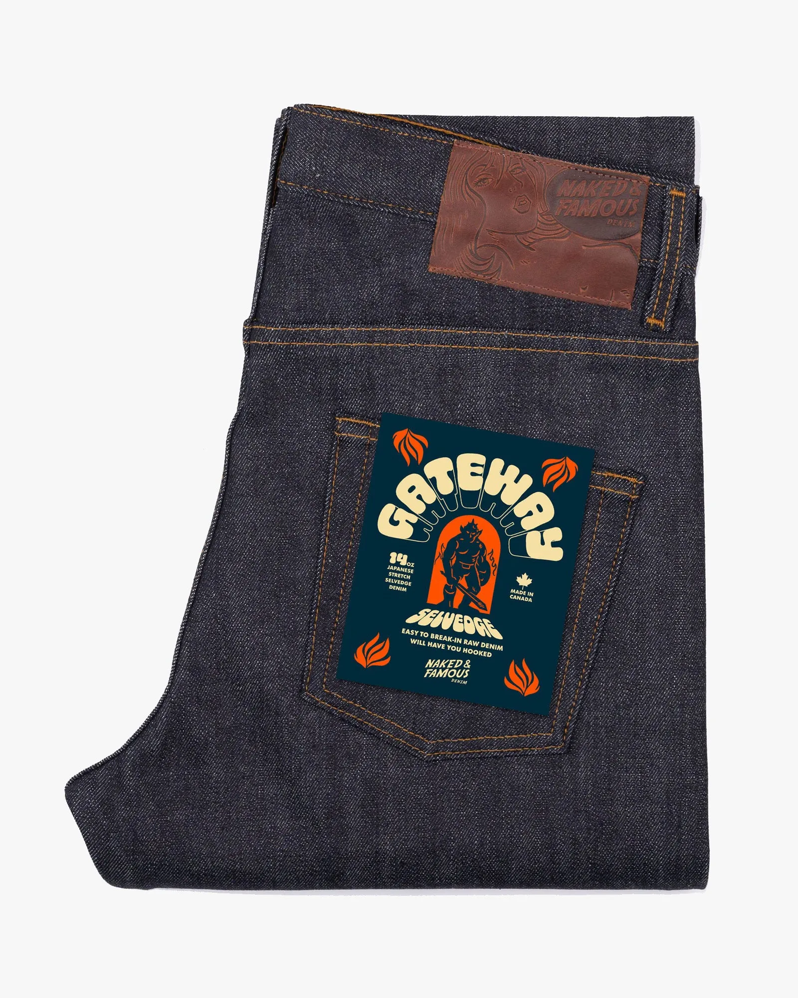 Naked & Famous Denim Easy Guy Relaxed Tapered Mens Jeans - Gateway Selvedge Rainy Day Winter Warmth Autumn Days