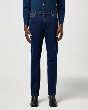 Wrangler Texas 'Free To Stretch' Authentic Straight Mens Jeans - Rustic Navy Minimalist Pocket Layout