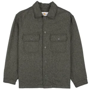 Over Shirt - Triple Yarn Twist Brushed Flannel - Forest Green Everyday Layer