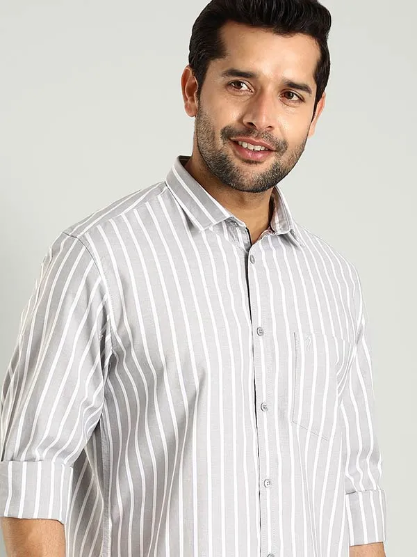 Men Striped Full Sleeve Cotton Shirt Breathable Cotton