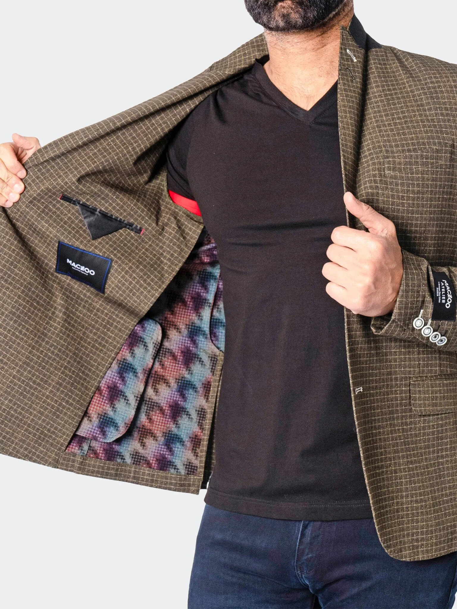 TearResistantFabric Elastic Cuff Adjustment Blazer Unconstructed Descartes Vortex Brown