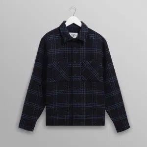 Wax Whiting Overshirt Skate Check Navy / Blue gender-neutral