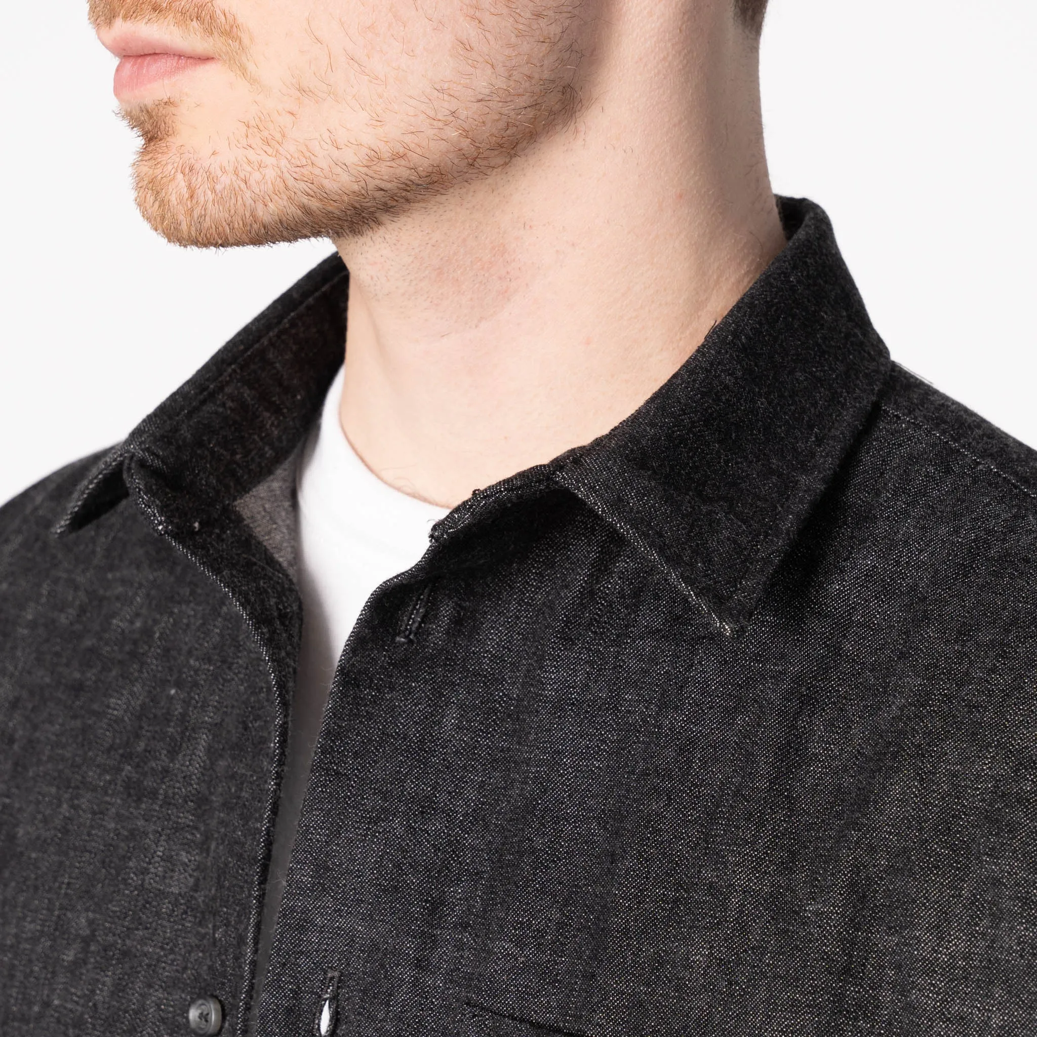 Sporty Layer Seasonal Wear True Shirt - Black Lightweight Denim - Black