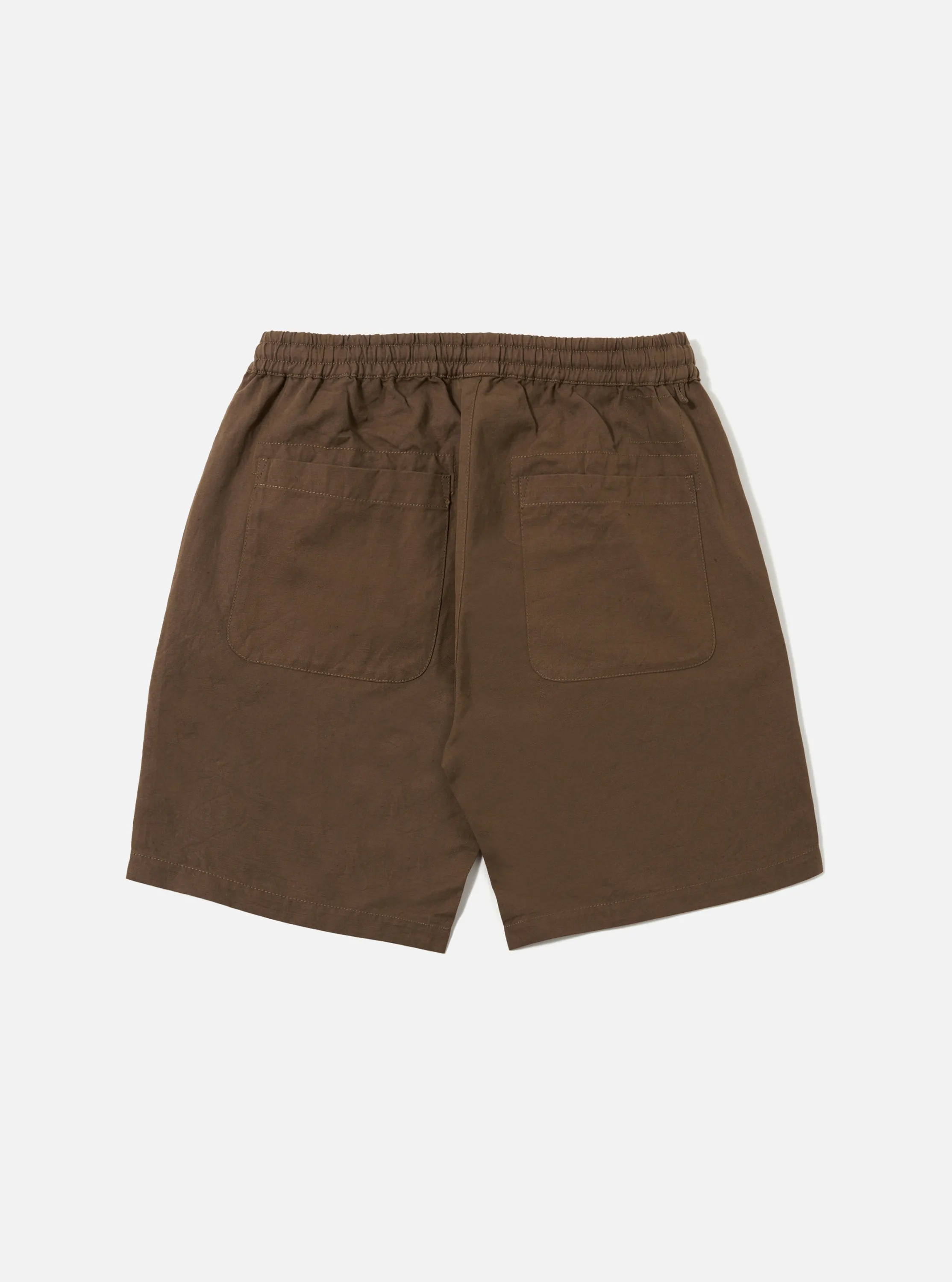 Khaki Linen Slub Weave Simple Short Soft touch finish
