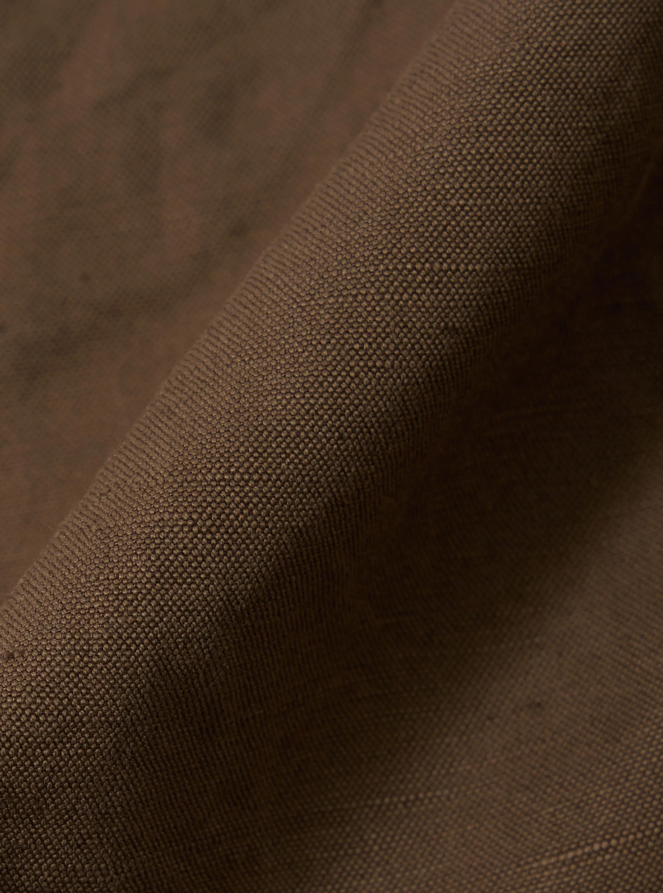 Khaki Linen Slub Weave Simple Short Moisture Controlled Lining Easy Fit