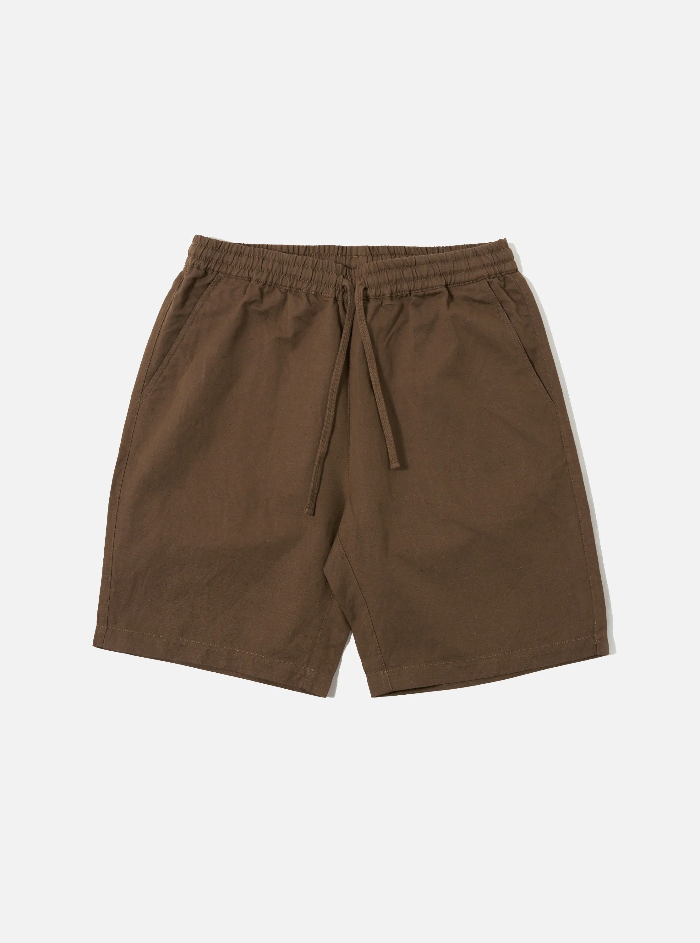 Personalized Durable Feel Khaki Linen Slub Weave Simple Short