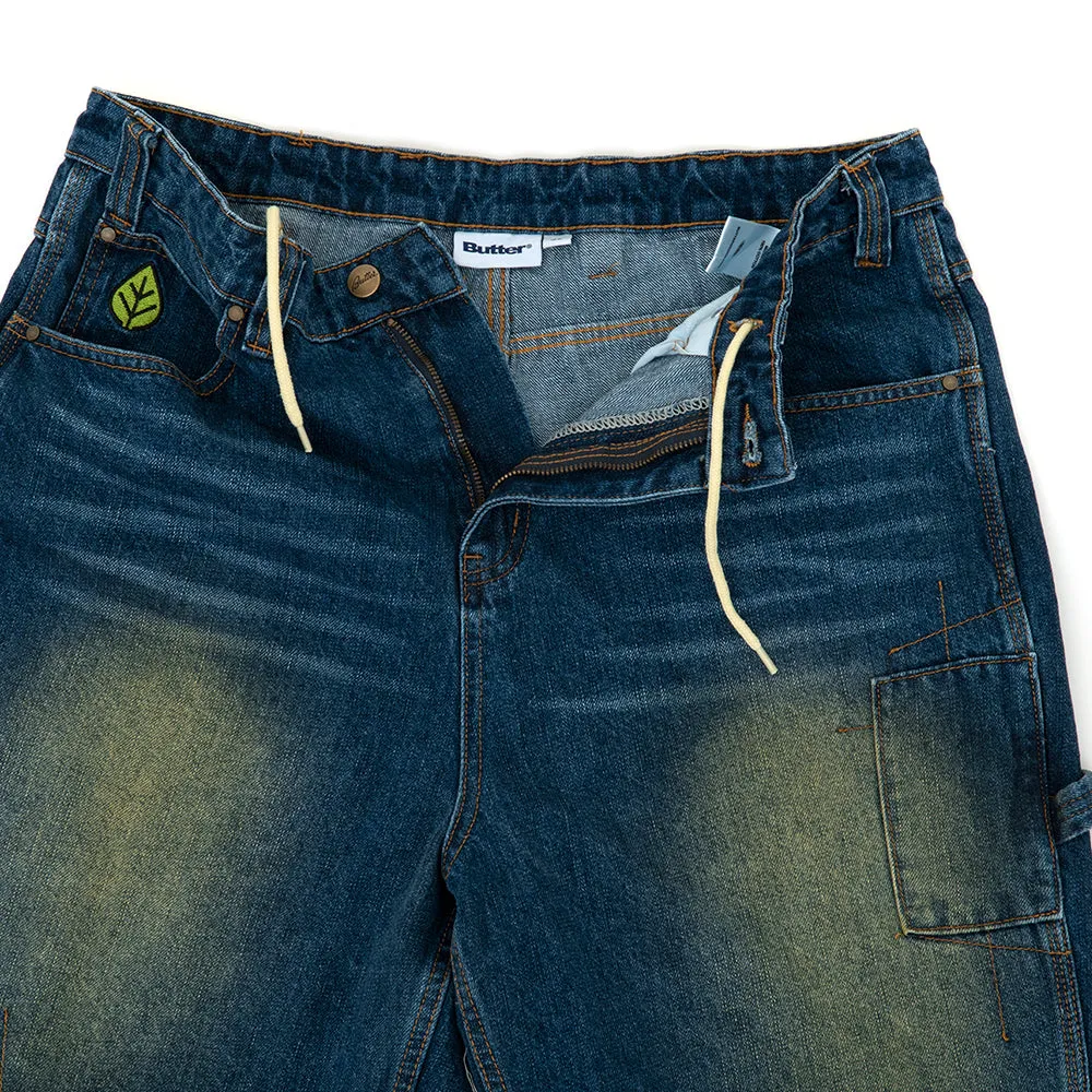 Chill Wear Sporty Comfort Fit Weathergear Denim Shorts (Repaired Indigo) (S)