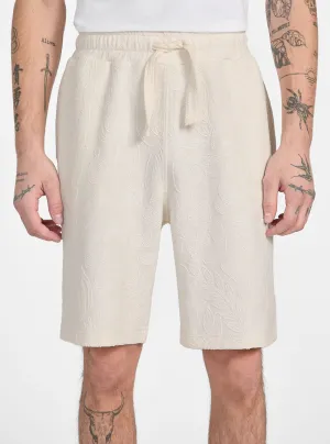Eco White Jacquard Shorts meditation wear Fitness Look