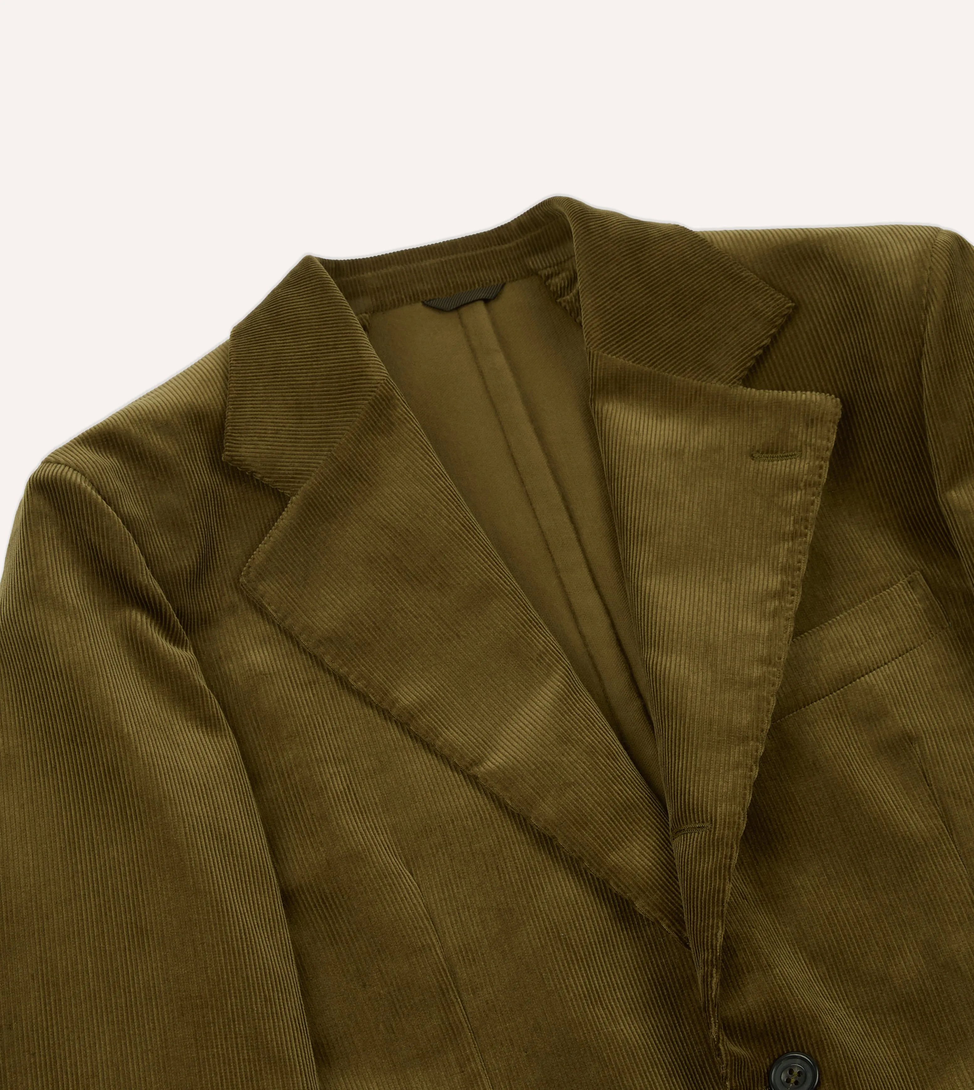 Durable Color Retention Olive Green Mid-Wale Cotton Corduroy Tailored?Jacket