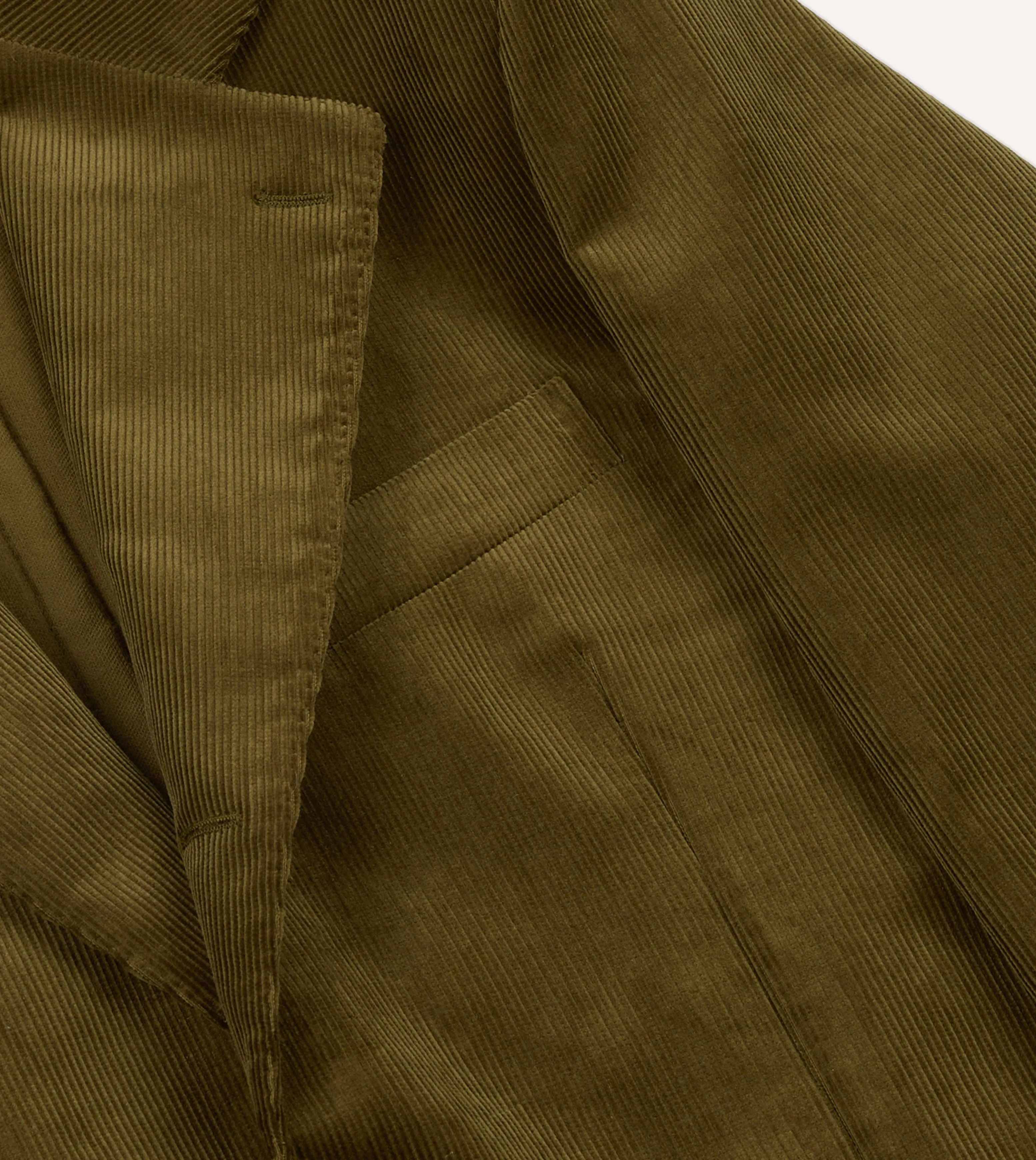 Olive Green Mid-Wale Cotton Corduroy Tailored?Jacket Ultra Compact Packing Design ripstop fabric