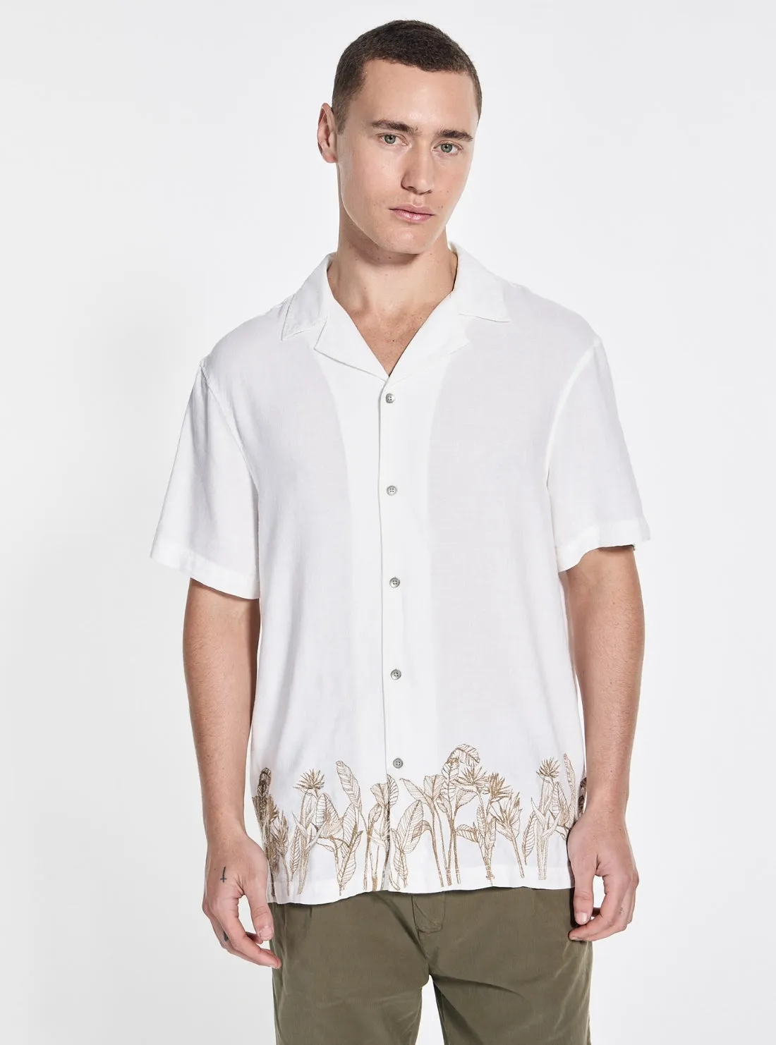 White Embroidered Shirt Contemporary Design
