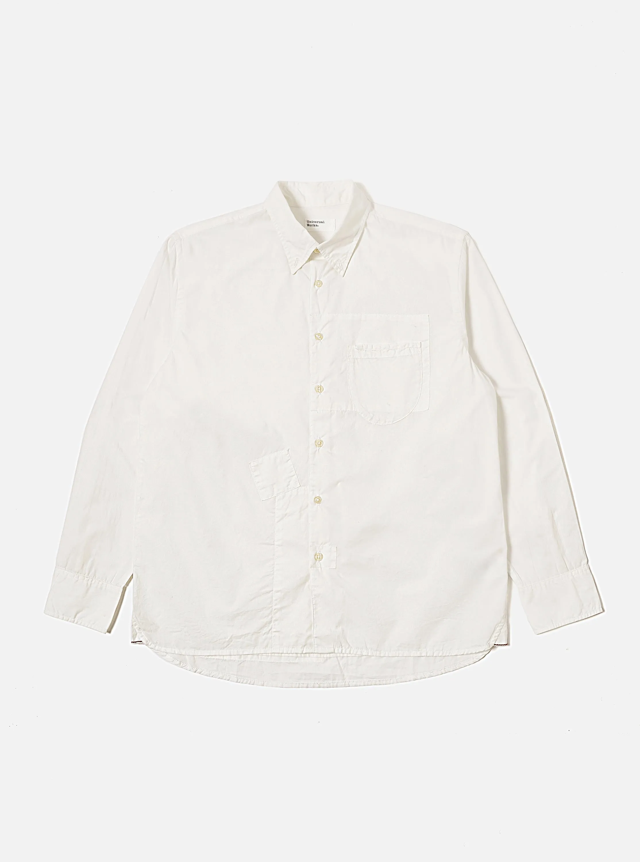 Fashion staples White Poplin Patched Lazy Day Shirt