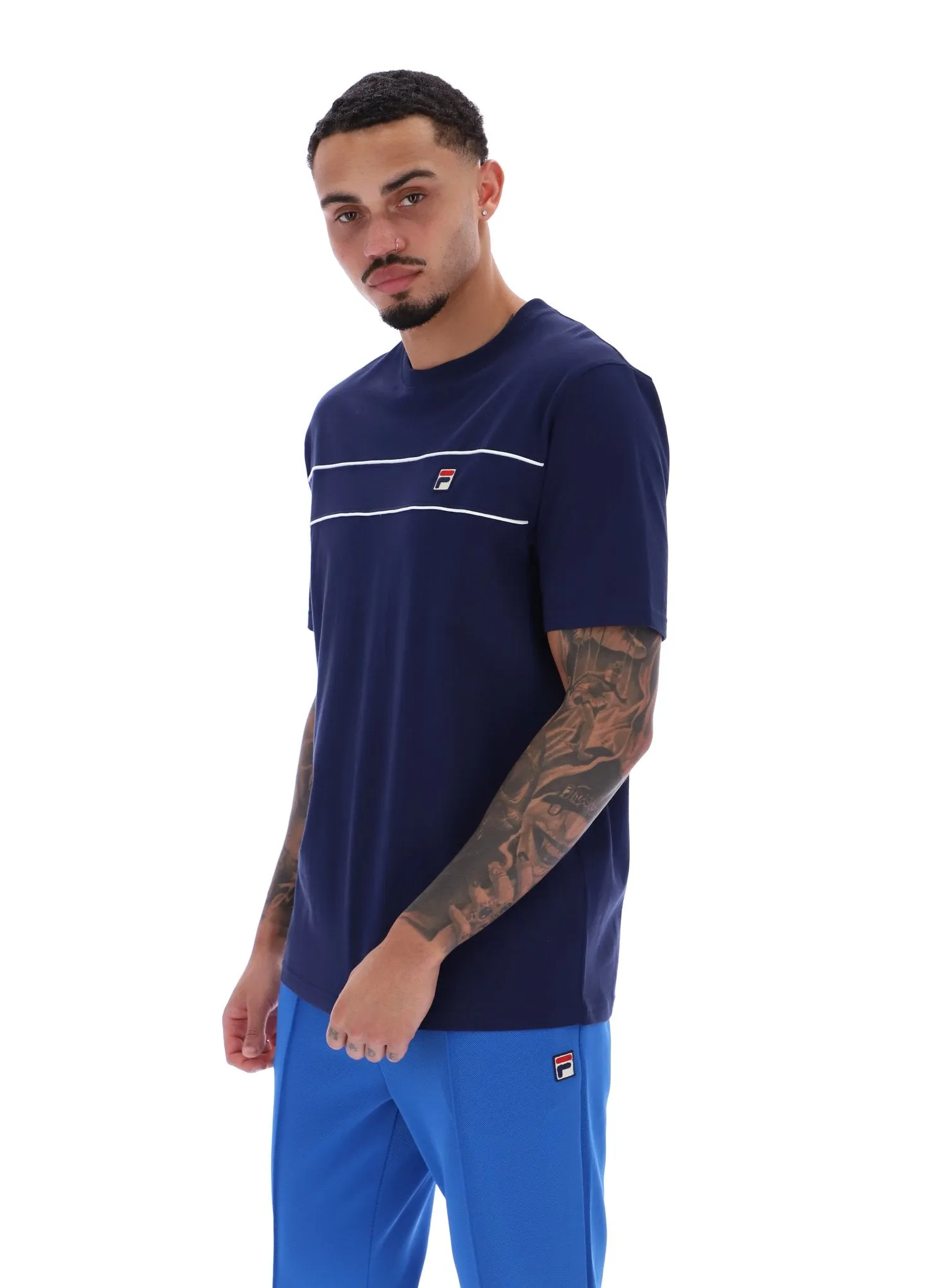 Williams Contrast Piping T-Shirt Reinforced Shoulder