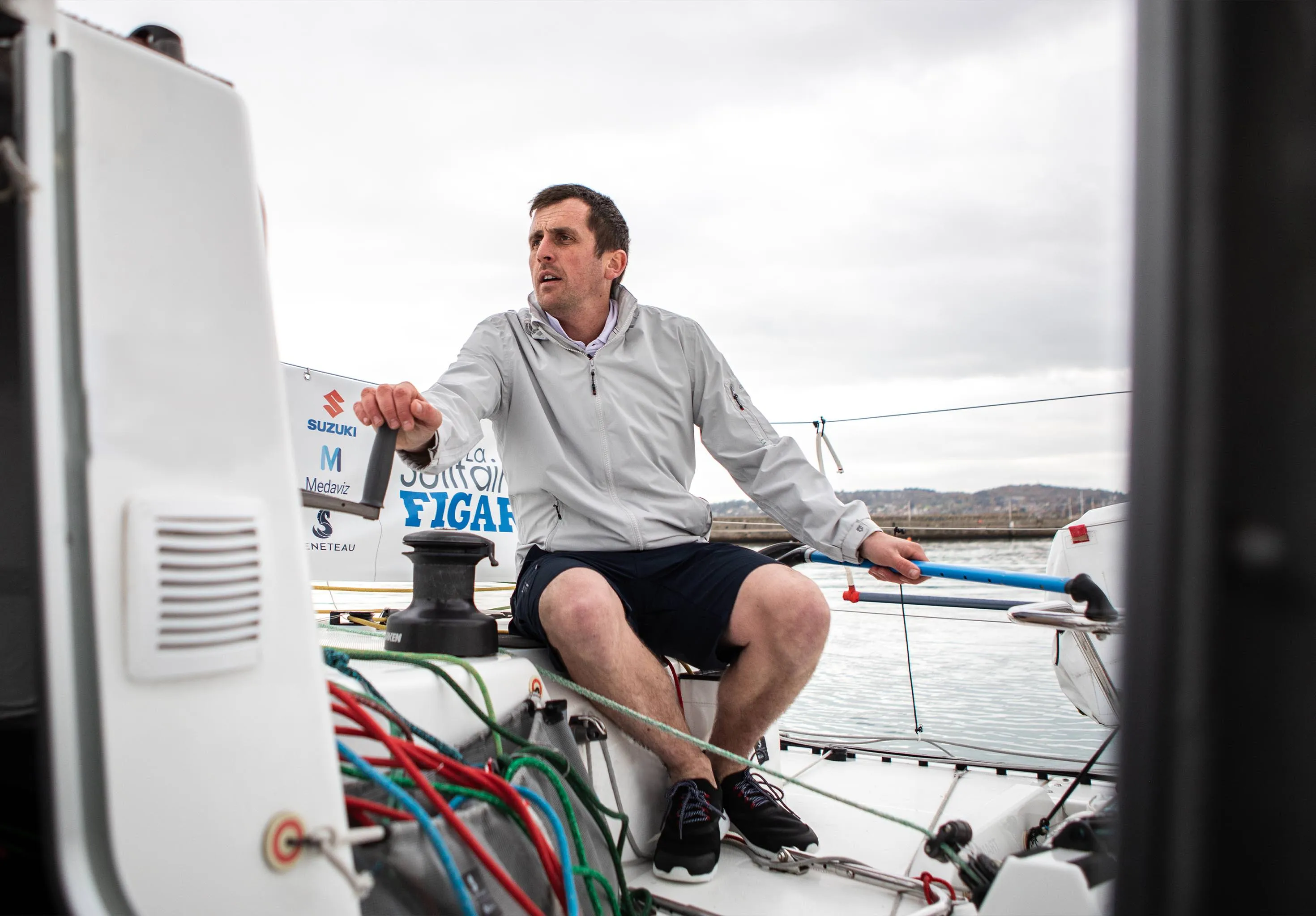 Sleek Comfort Croatia Men's Fleece-lined Crew Jacket - Platinum