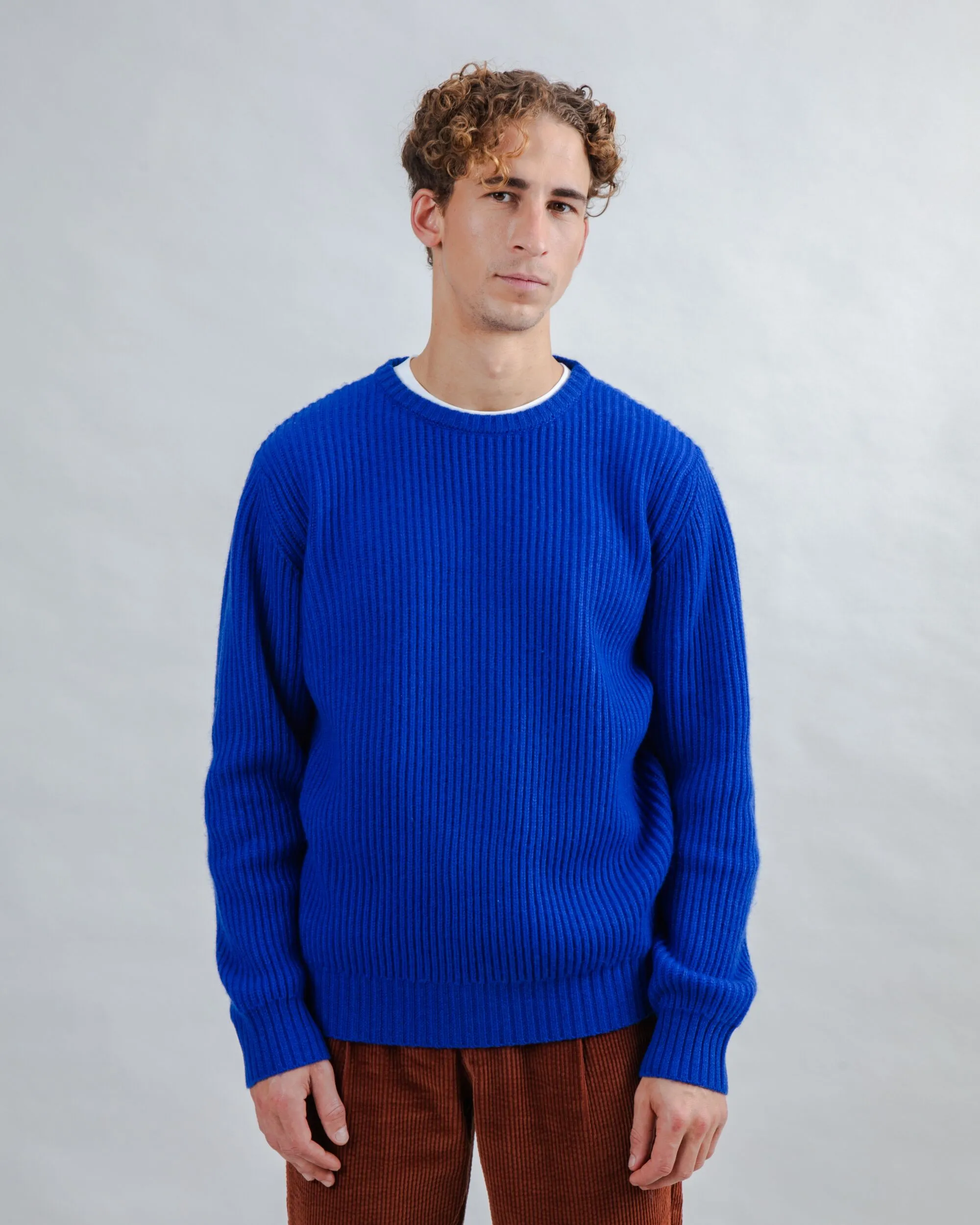 Wool Sweater Blue Klein Sports Wear