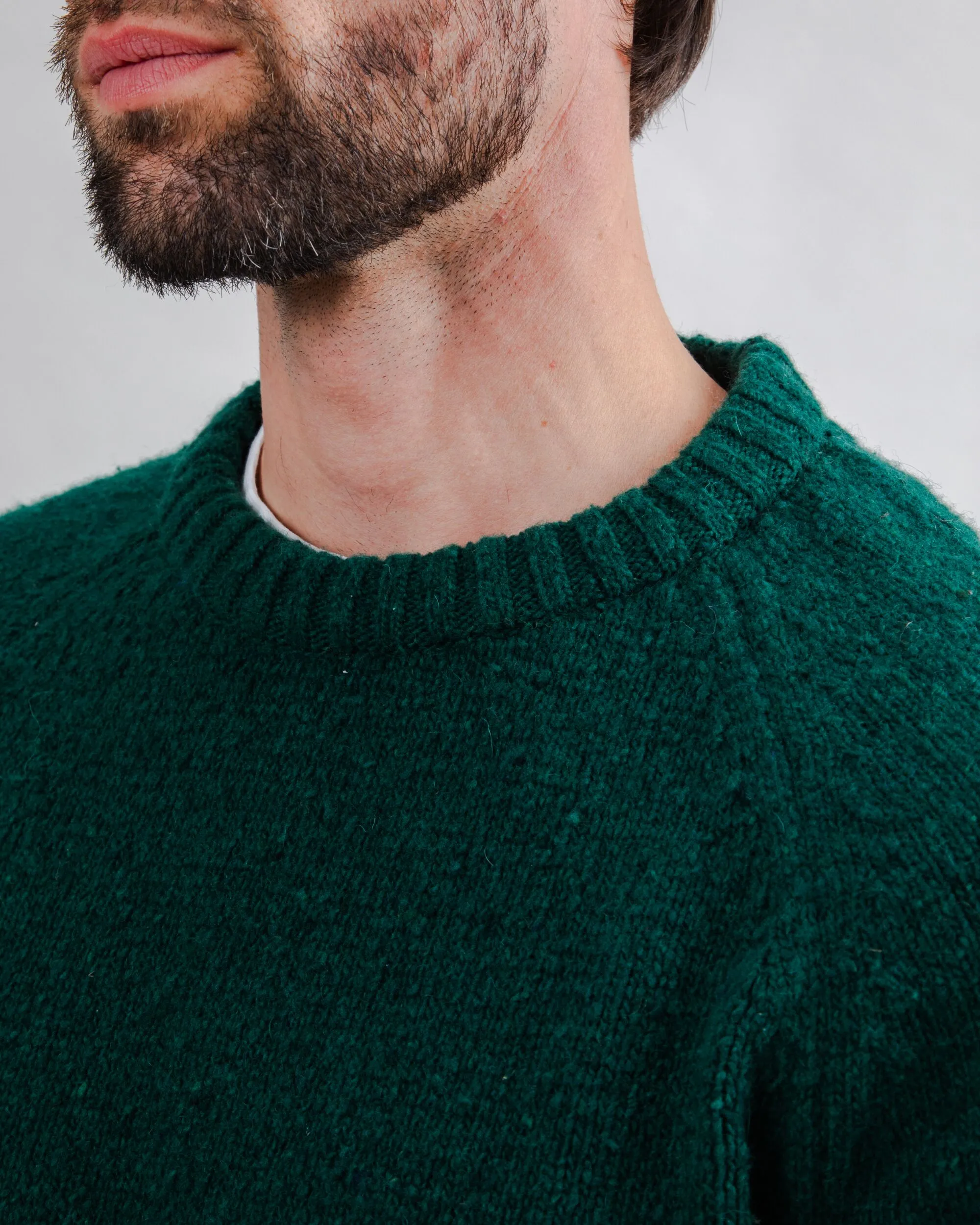 Wool Sweater Raglan Green Easy to Carry