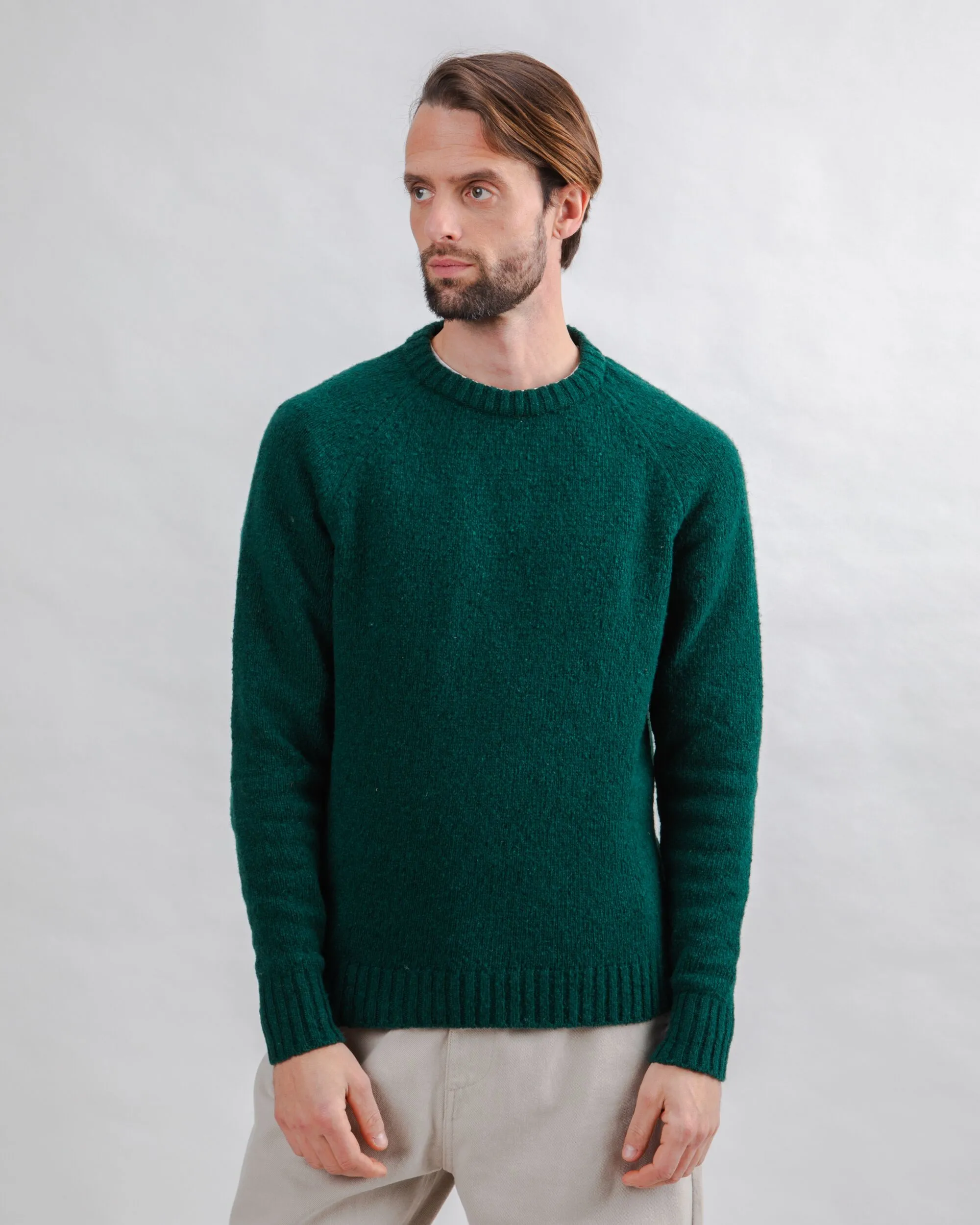 Wool Sweater Raglan Green Trend Focus