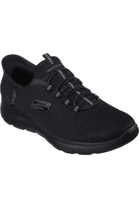 Anti Odor Treatment Strong Grip Skechers Mens 232457 SUMMITS HIGH RANGE in All Black