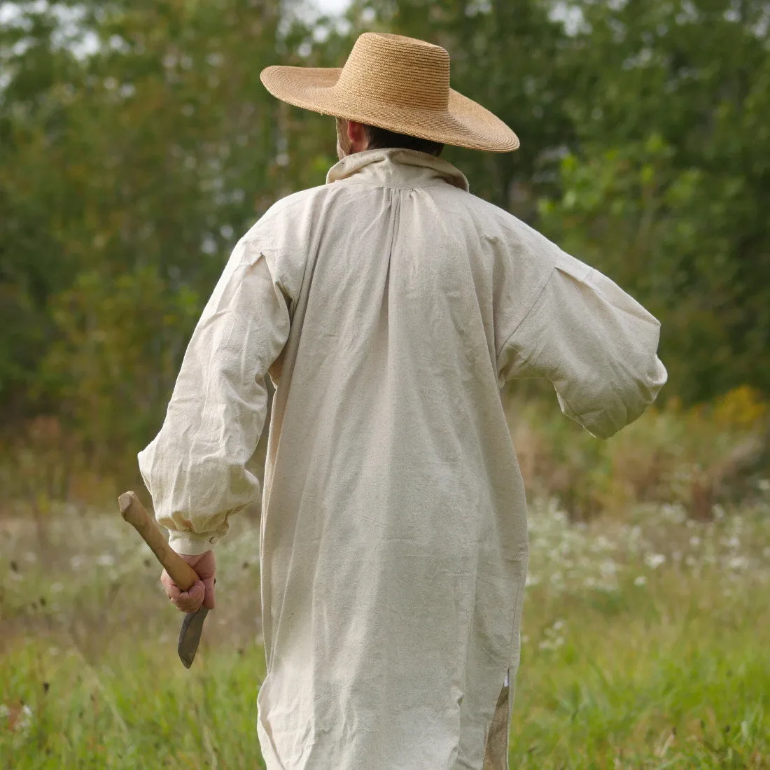 Bold Pattern Work Smock - Osnaburg