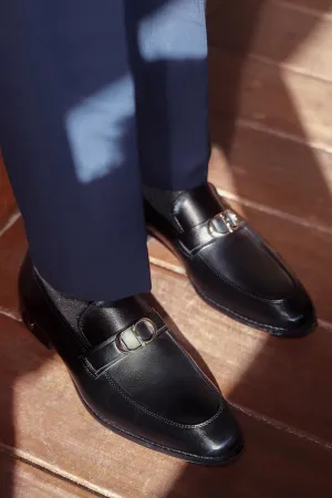 Simple Edge Black Formal Moccassins Shoes