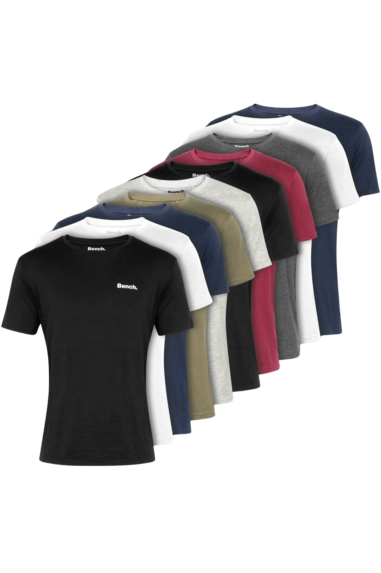 Mens 'ISAAC' 10 Pack T-Shirt Set - ASSORTED UV resistant Active Trend