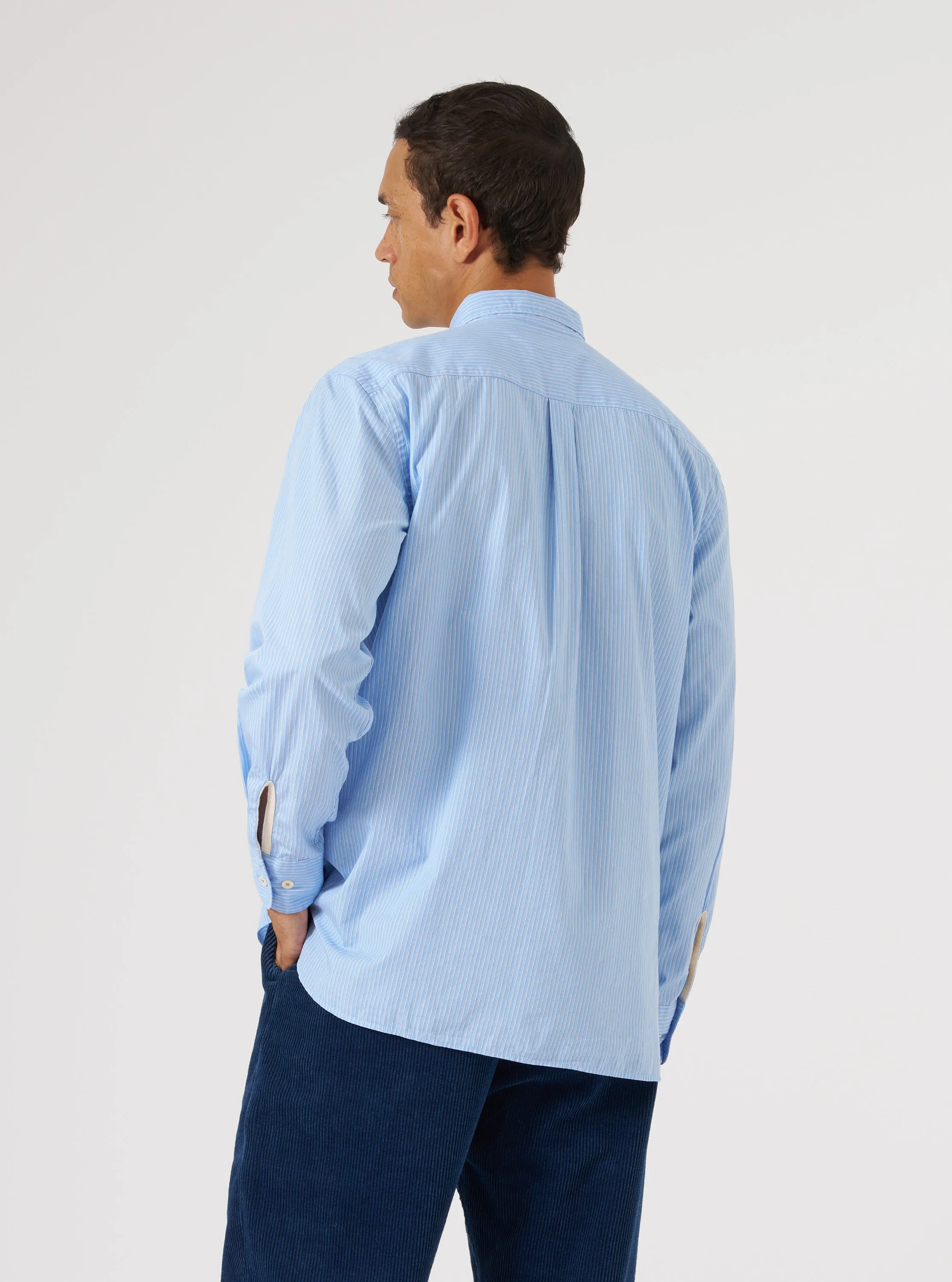 Stretch Fit Technology Blue Vila Stripe Narrow Lazy Day Shirt