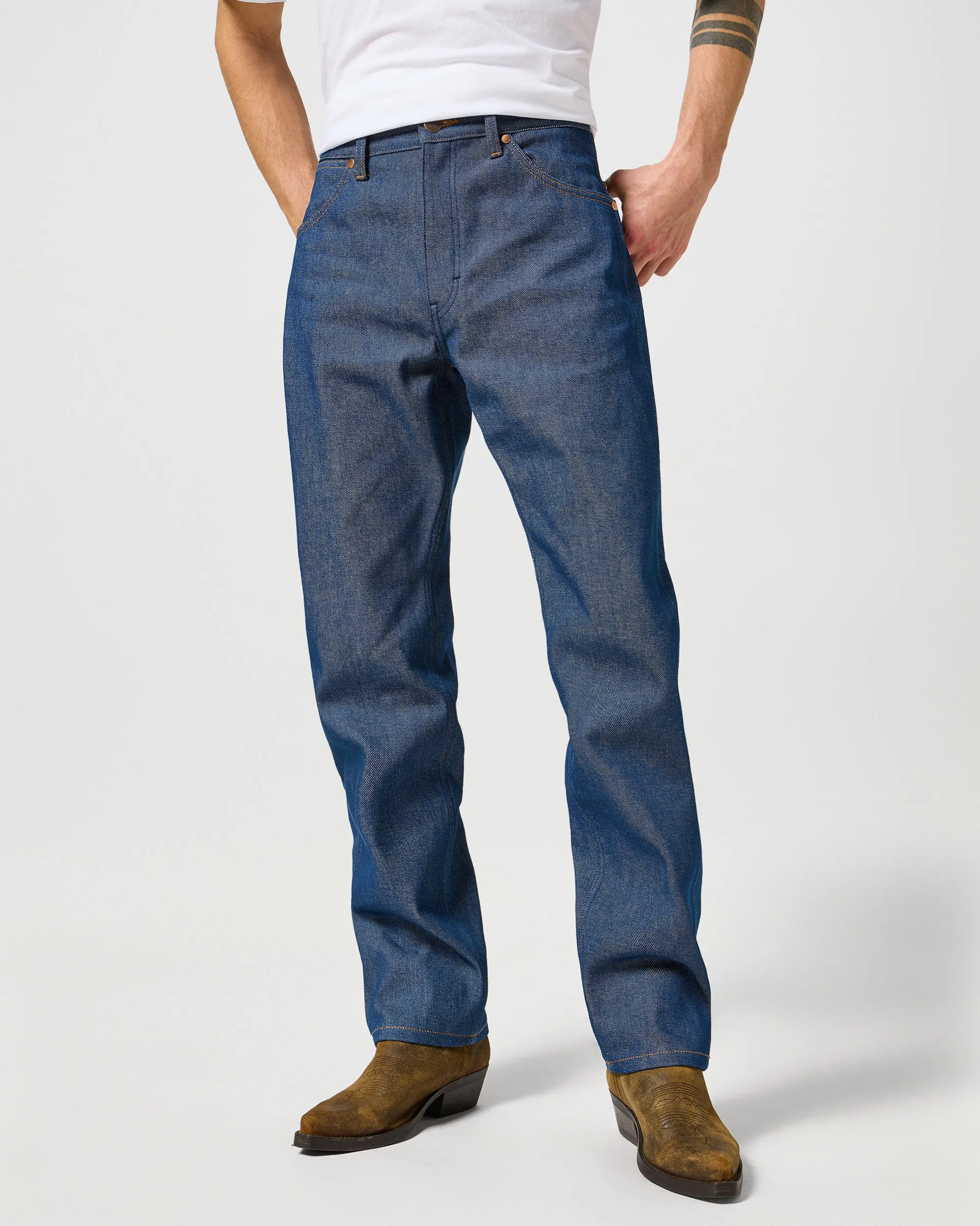 Date Night Daily Wear Trend Setter Chill Outfit Wrangler Blue Bell 13MWZ Original Cowboy Cut Mens Jeans - Cooper