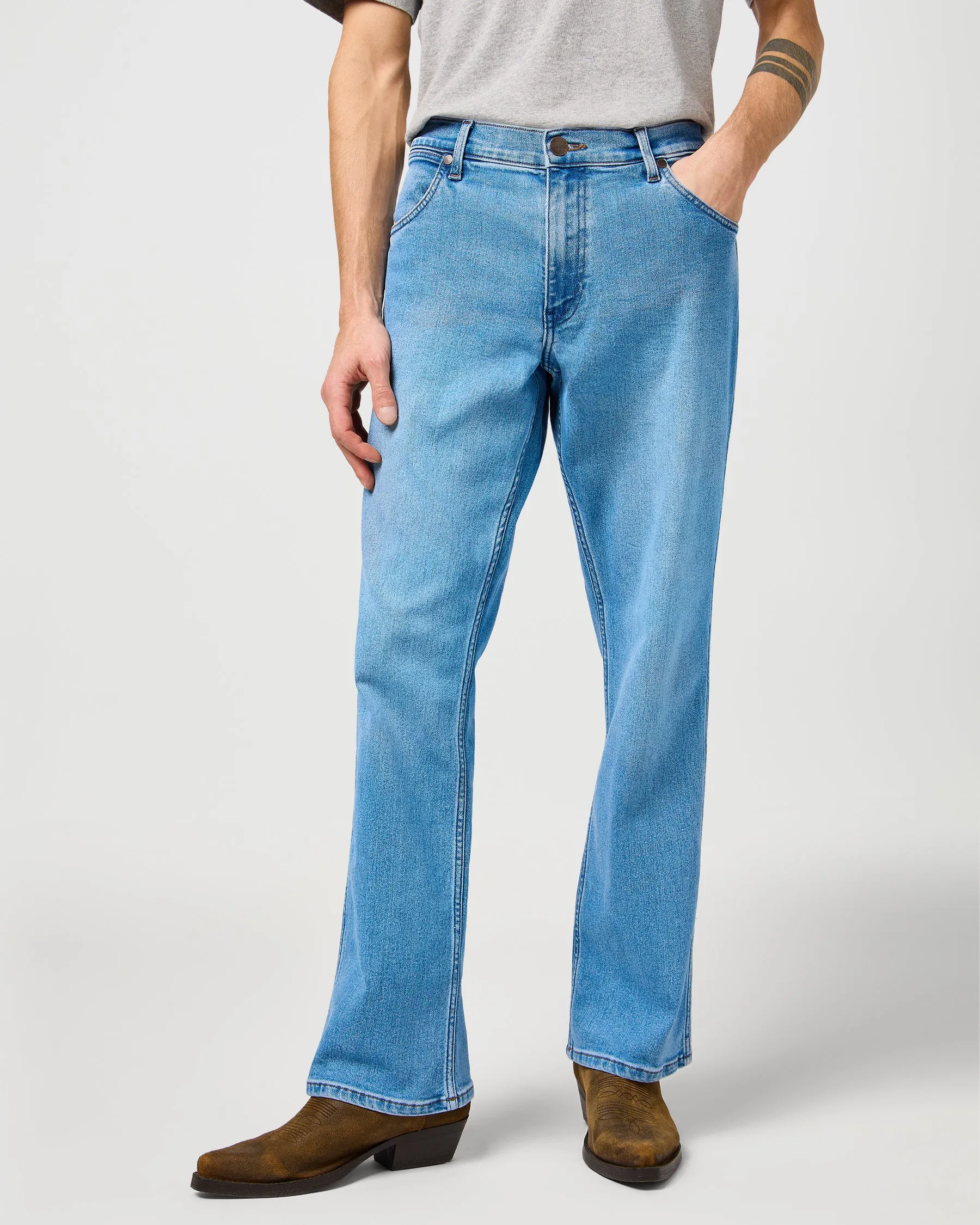 Wrangler Horizon Bootcut Mens Jeans - Bohemian Blue Couple Look Lightweight