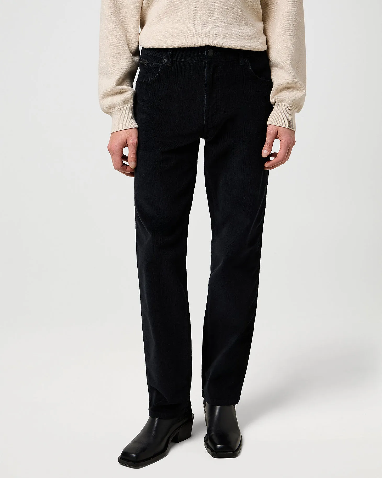 Wrangler Texas Stretch Authentic Straight Mens Cords - Black Athlete Fit Modern Autumn Days