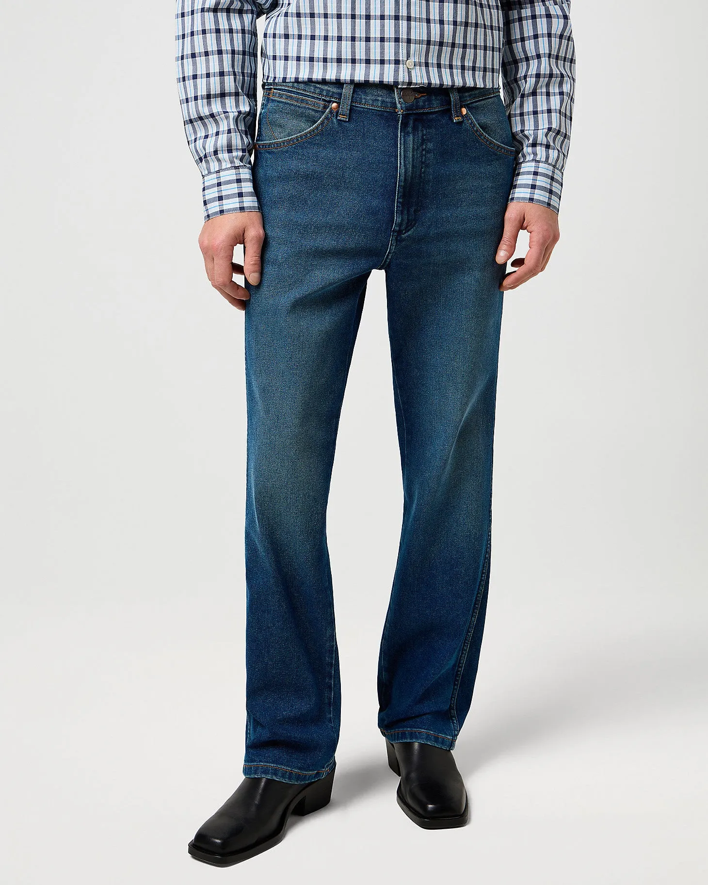 Wrangler Wrancher '365 Cool' Regular Bootcut Mens Jeans - Old Habits Youth Style Student Outfit