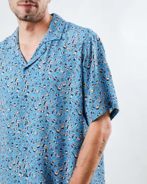 City Exploration Stretchable Material Just Swim Aloha Shirt