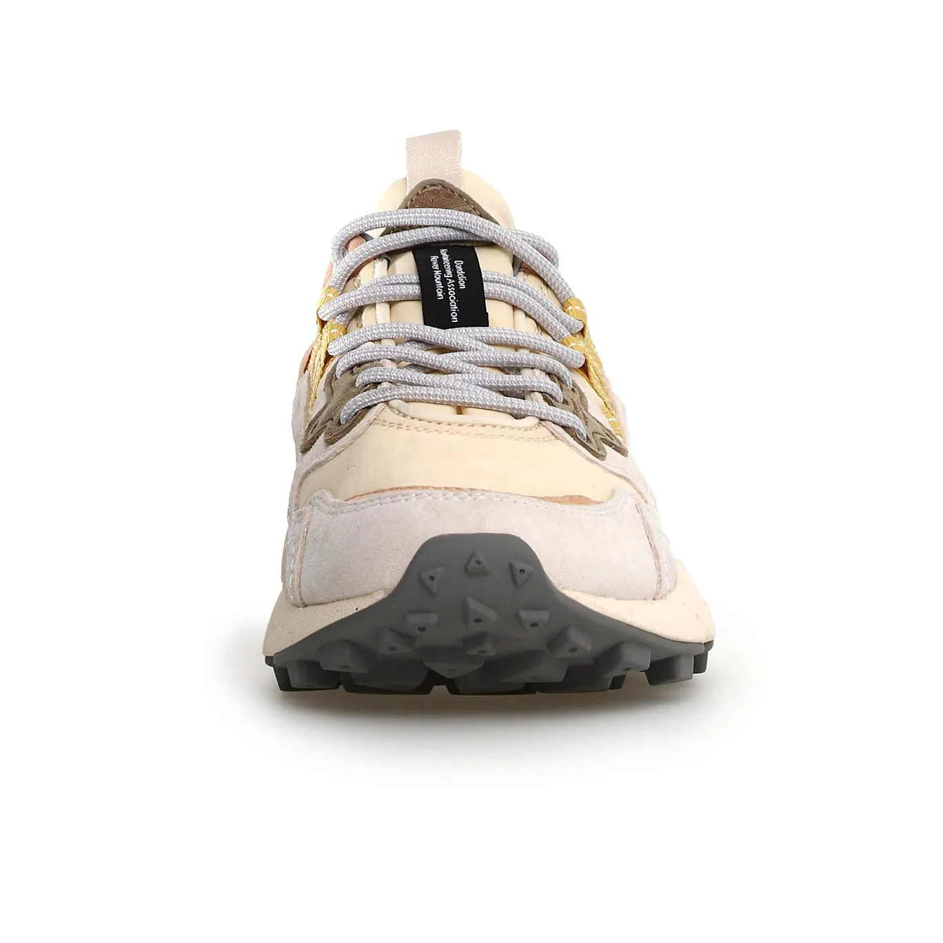 Yamano 3 Uni Suede/Nylon Trainer - Beige, Milk & Violet Pond Walk