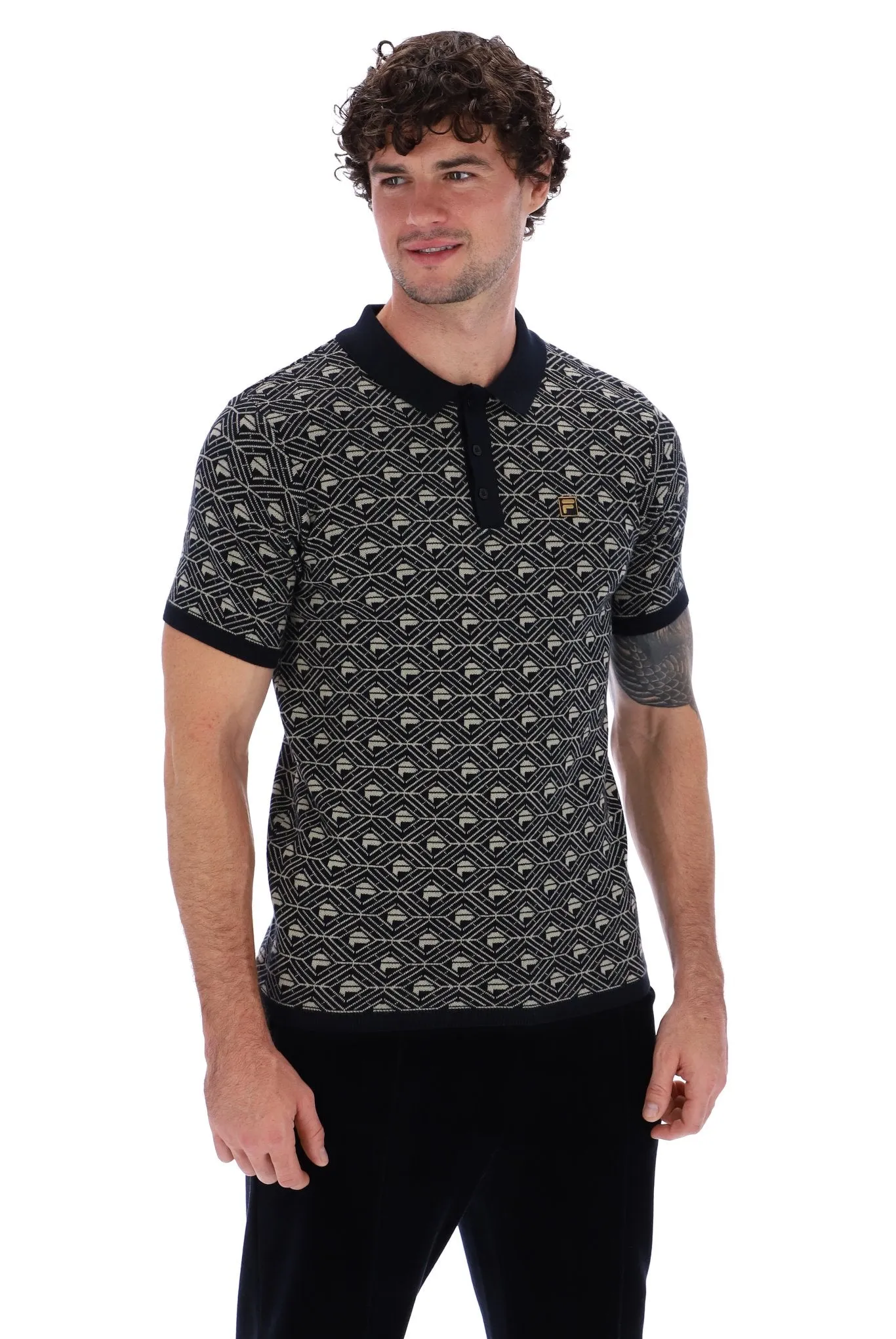 Zano Geo Pattern Polo Multi Panel Structure Easy and Relaxed