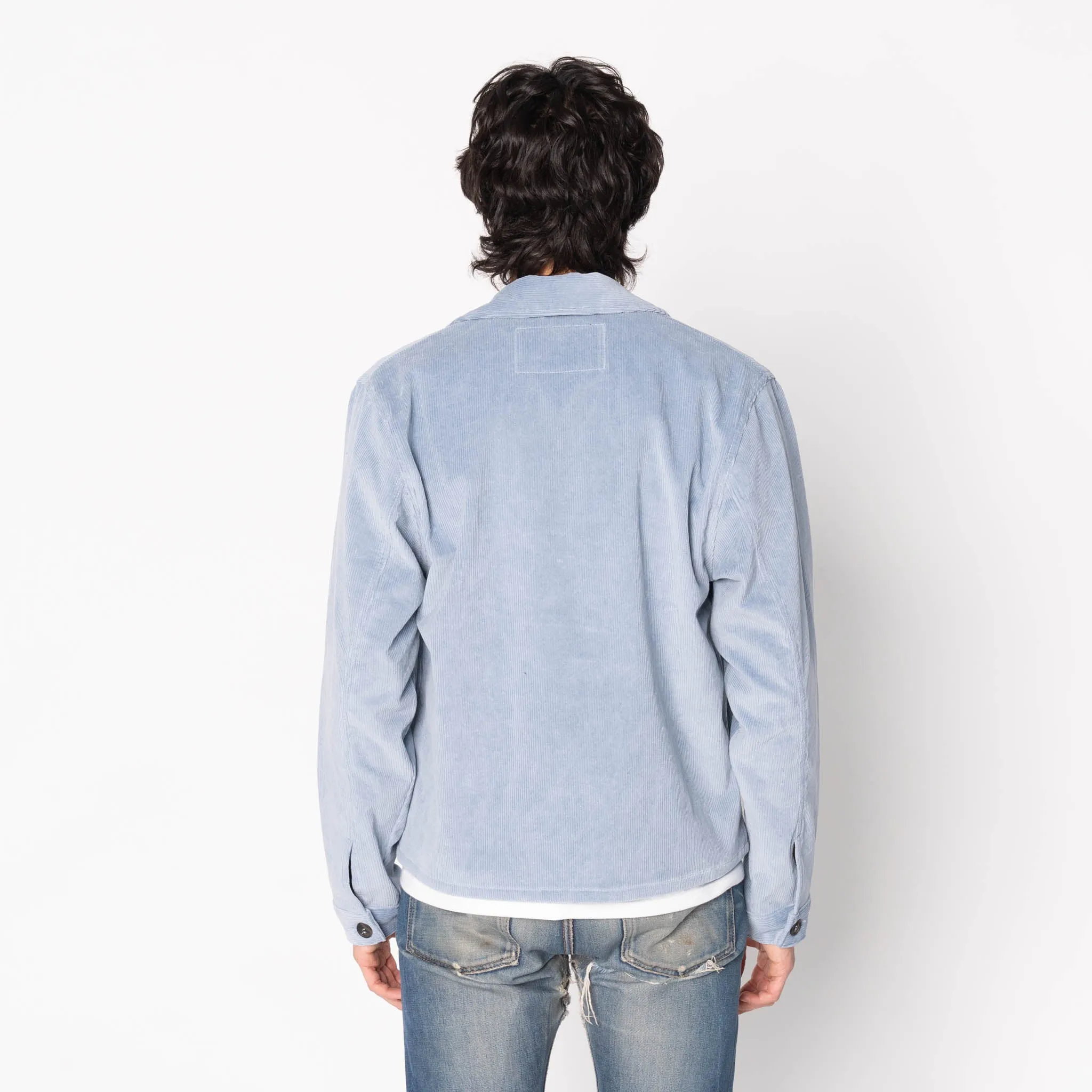 Daily Essential Ergonomic Shoulder Design Zip Chore - Faded Corduroy Organic - Pale Indigo